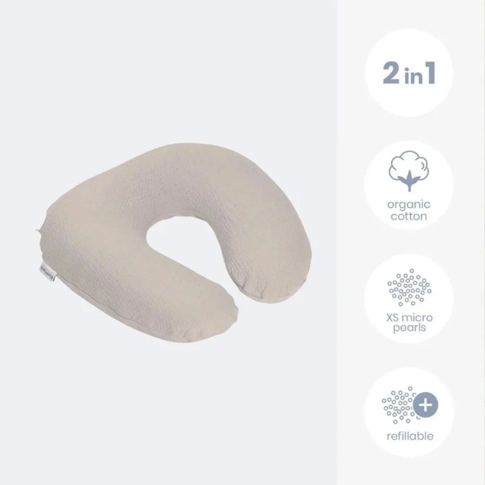Doomoo Softy Muslin Nursing Pillow - Jersey Sand - Image 4