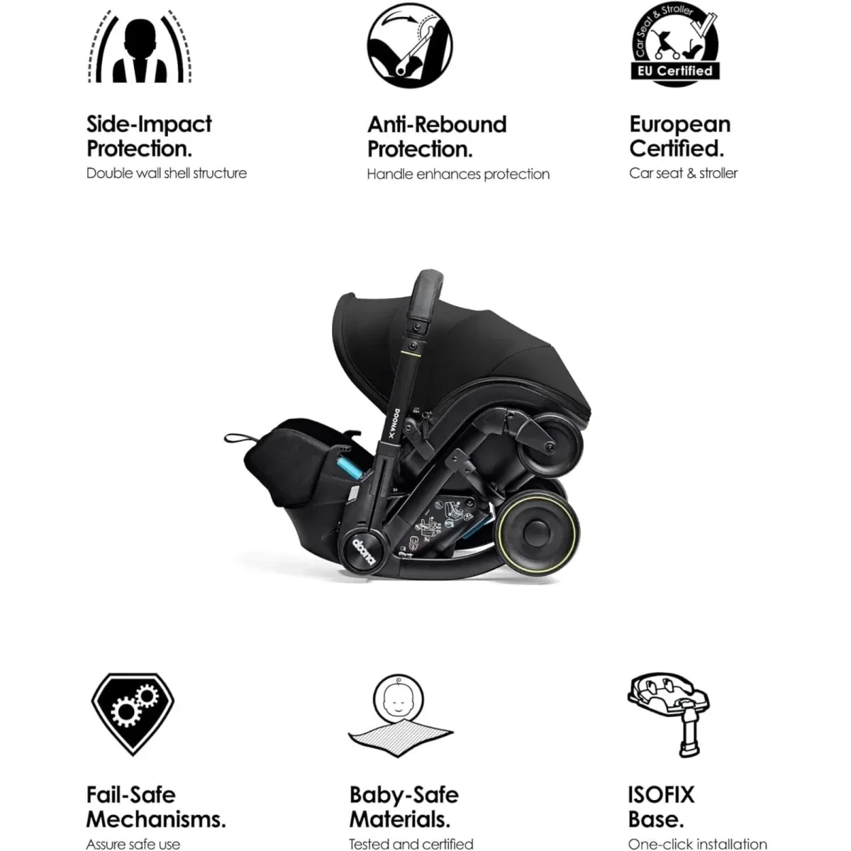 Doona X Infant Car Seat & Stroller - Nitro Black - Image 5