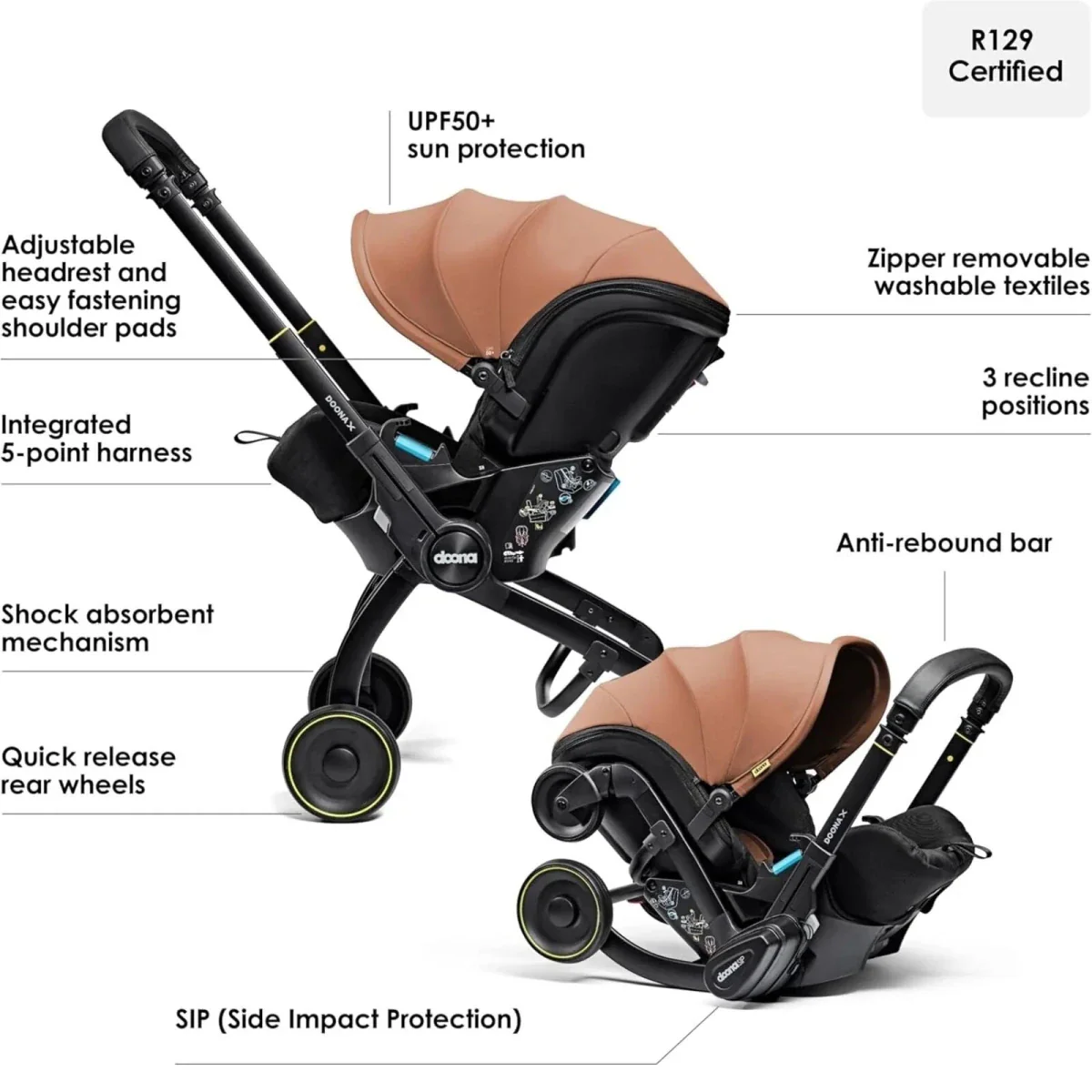 Doona X Infant Car Seat & Stroller - Terracota - Image 2