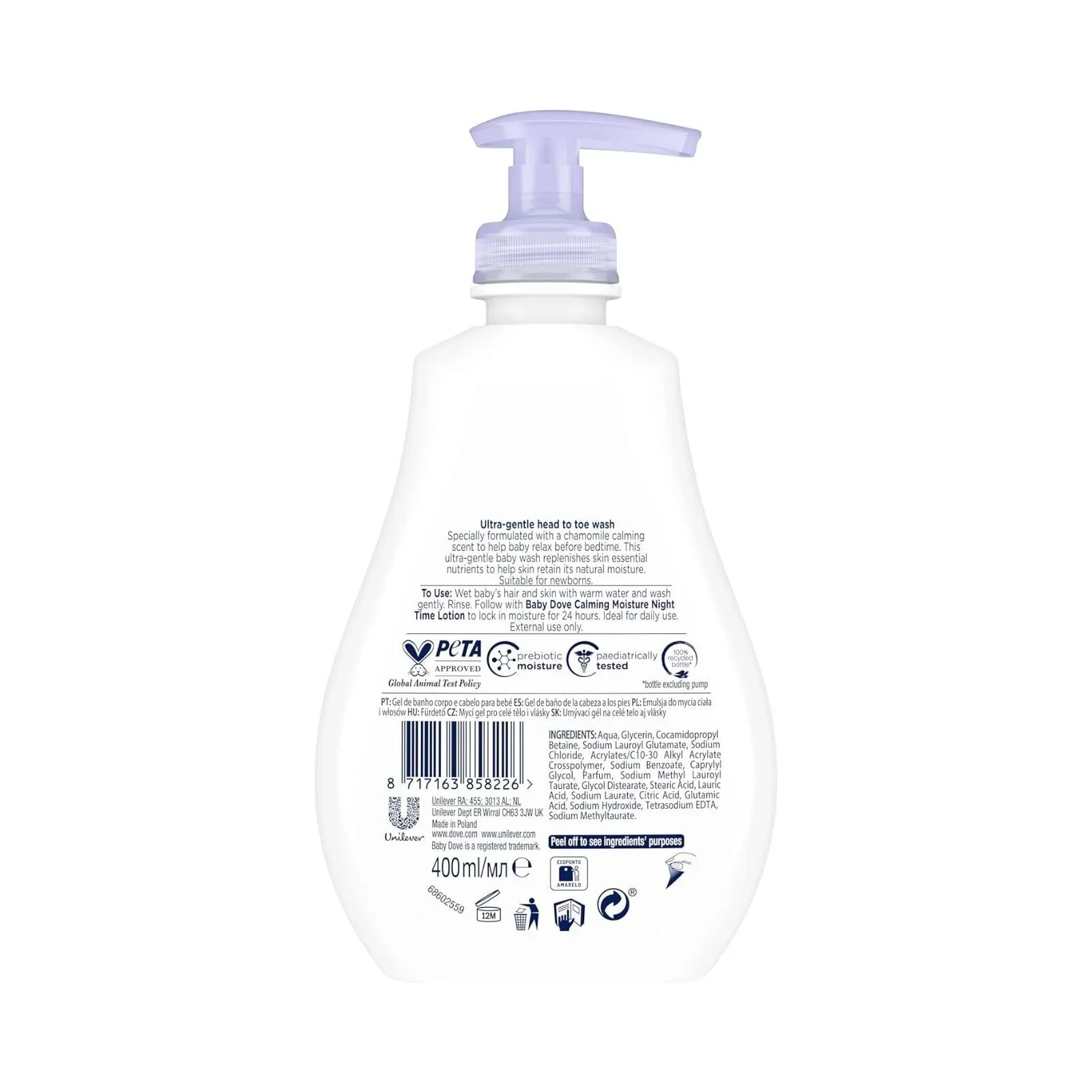 Dove Baby Calming Moisture Night Time Sensitive Wash 400ml - Image 4
