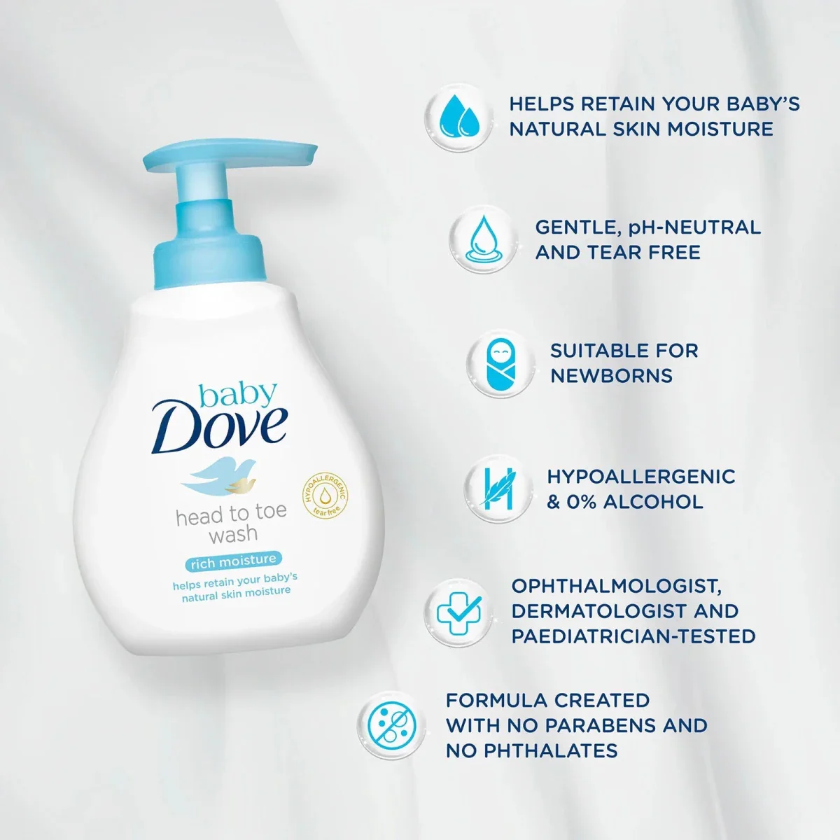 Dove Baby Rich Moisture Head to Toe Wash 200ml - Image 5