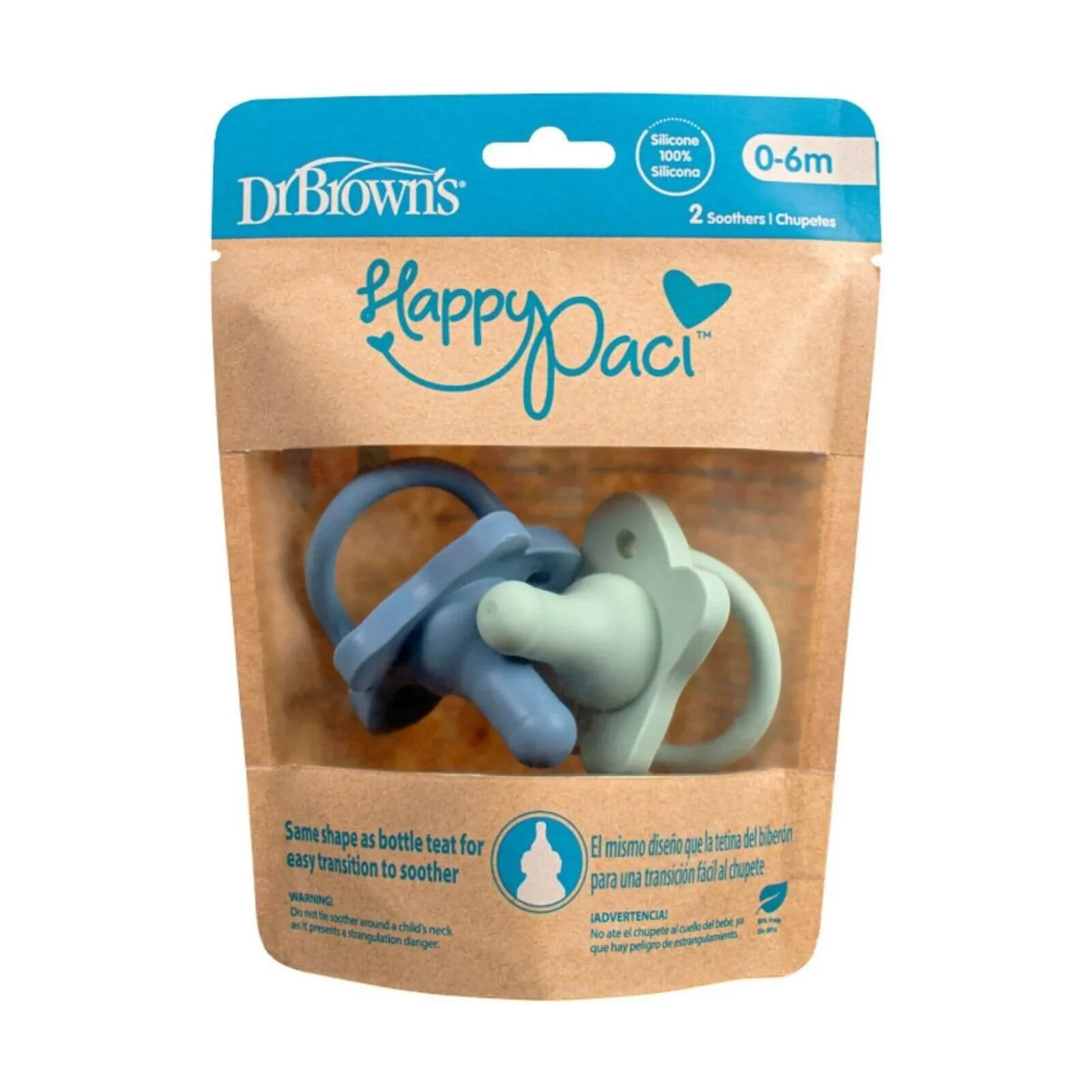 Dr. Brown's One Piece Silicone Soother 0+ months Pack of 2 - Blue - Image 7