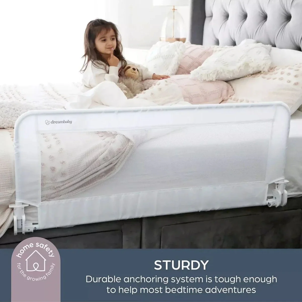 Dreambaby Prague Bedrail 110cm Wide x 45.5cm High - White - Image 5