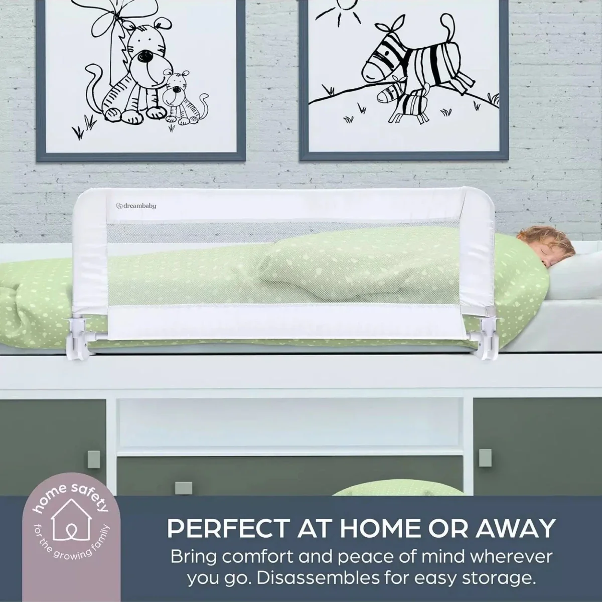 Dreambaby Prague Bedrail 110cm Wide x 45.5cm High - White - Image 6
