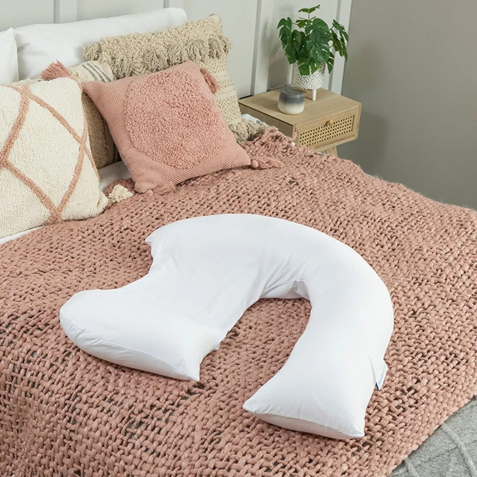 Dreamgenii Support and Feeding Pillow Spare Cover - White Cotton Jersey - Image 3