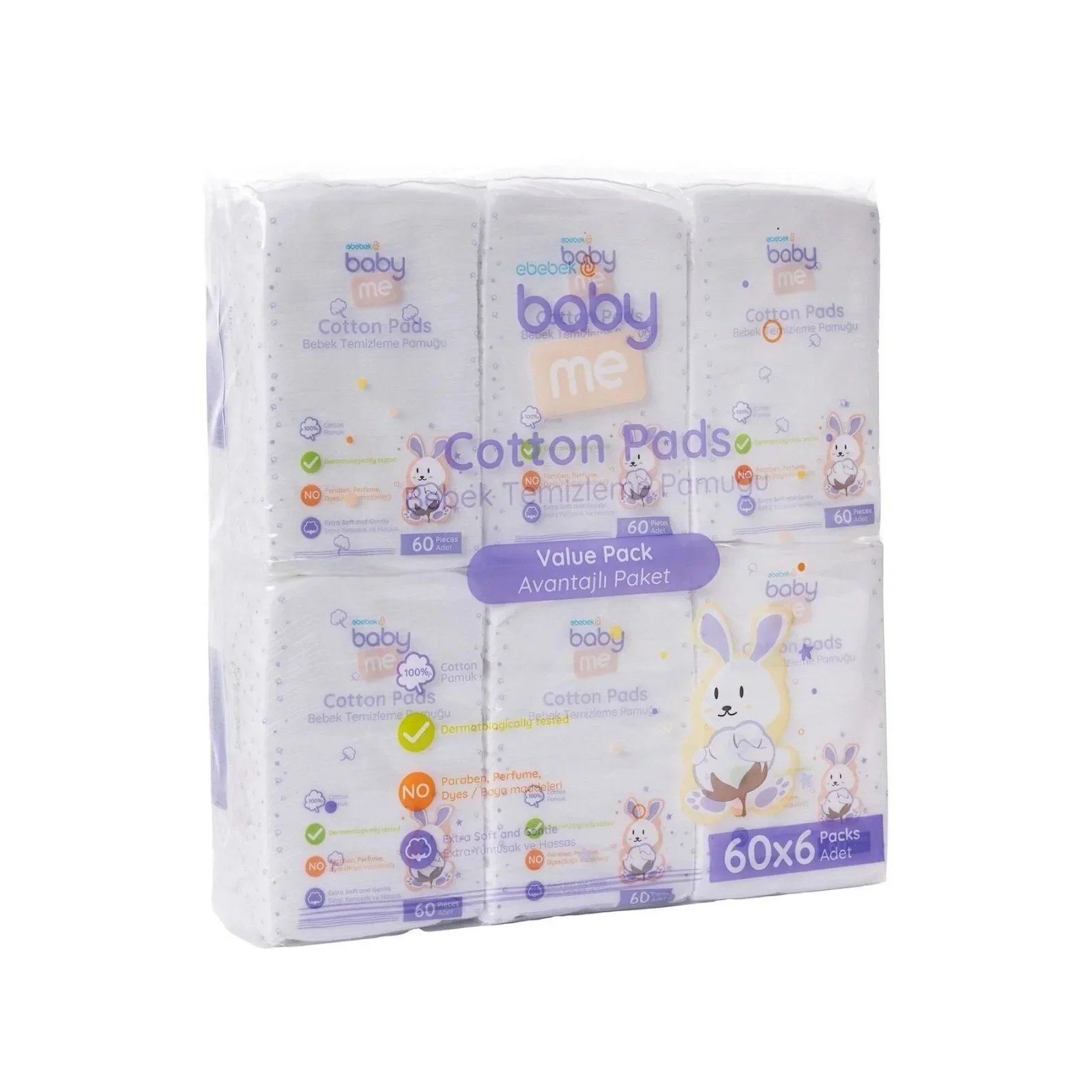 baby me Baby Cleaning Cotton Pads 6x60 pcs - Image 4