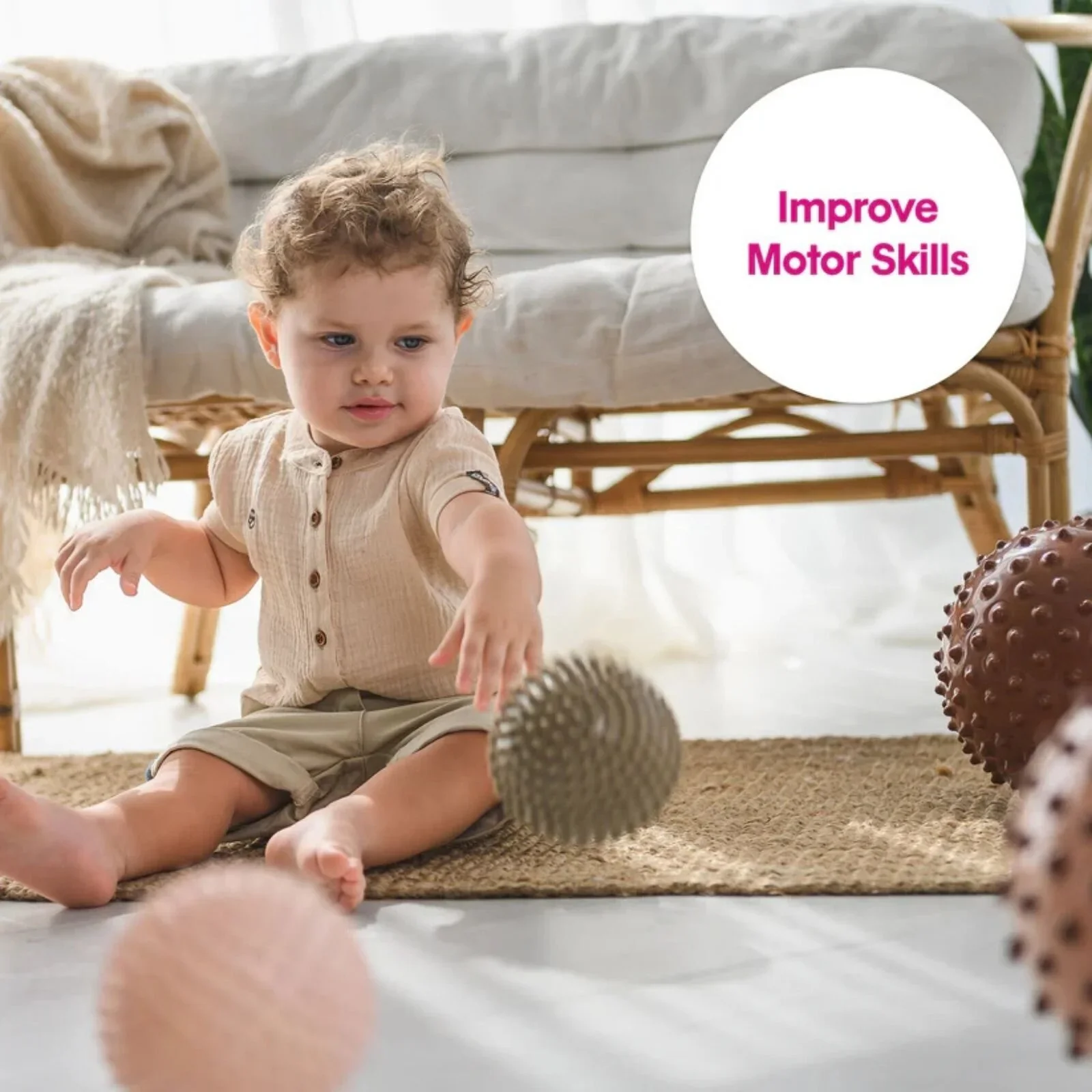 Edushape Sensory Ball Boho Chic 10cm 4 pcs - Image 5