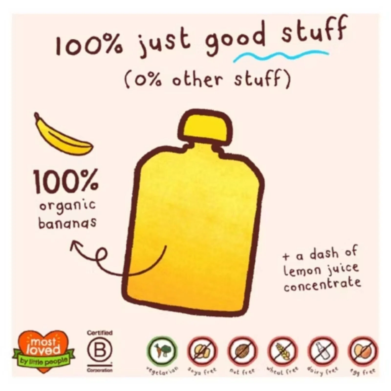 Ella's Kitchen Organic Bananas First Tates Baby Food Pouch 4+ months 70g - Image 2