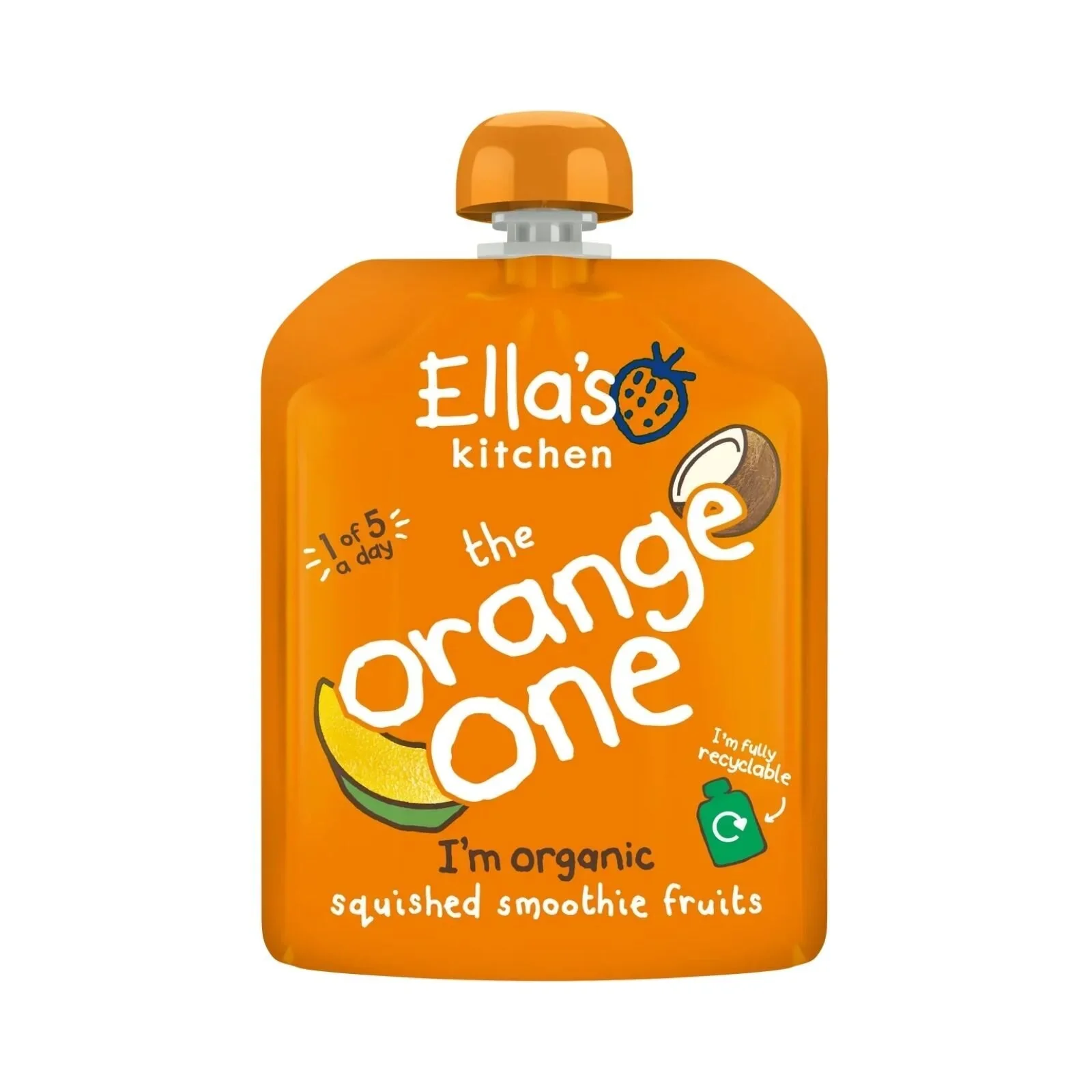 Ella's Kitchen Smoothie Organic The Orange One Multipack Baby Food Pouch 6+ months 450g (5x90g) - Image 3