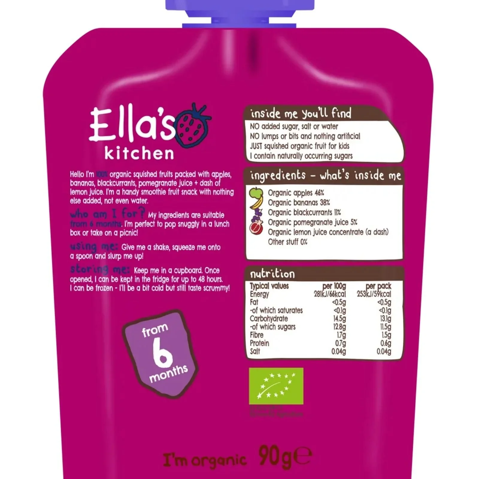 Ella's Kitchen Smoothie The Purple One 6+ months 90g - Image 2