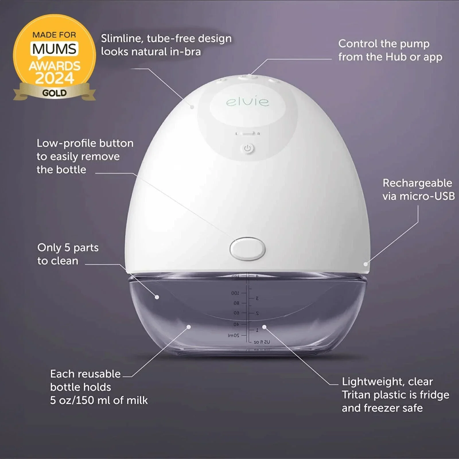 Elvie Pump Single Ultra-Quiet Wearable Electric Breast Pump - Image 4