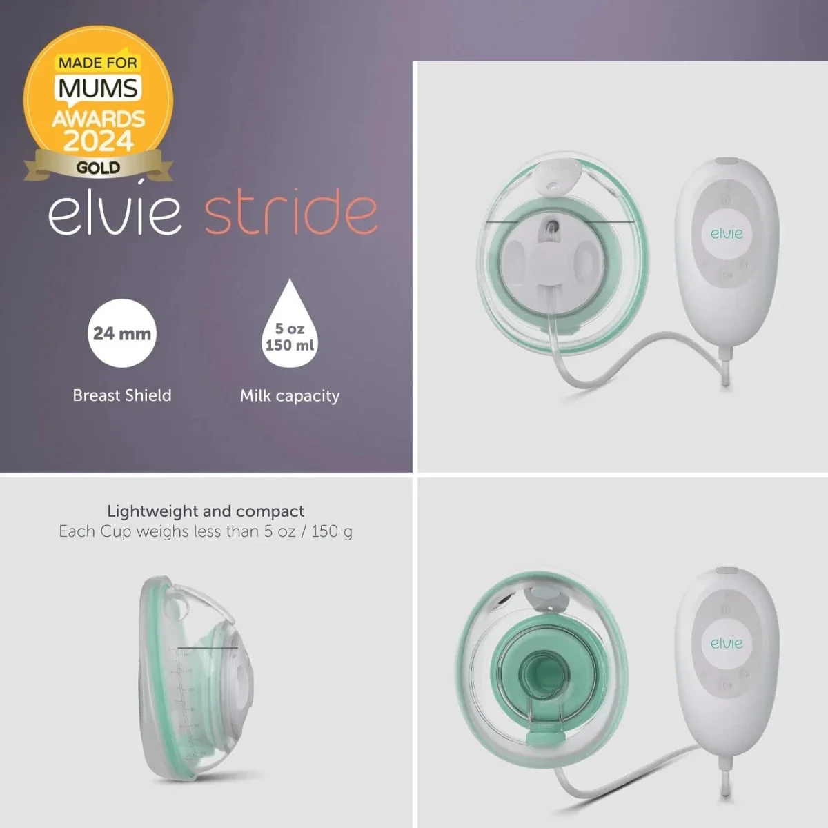 Elvie Stride Hands Free Single Electric Breast Pump - Image 6