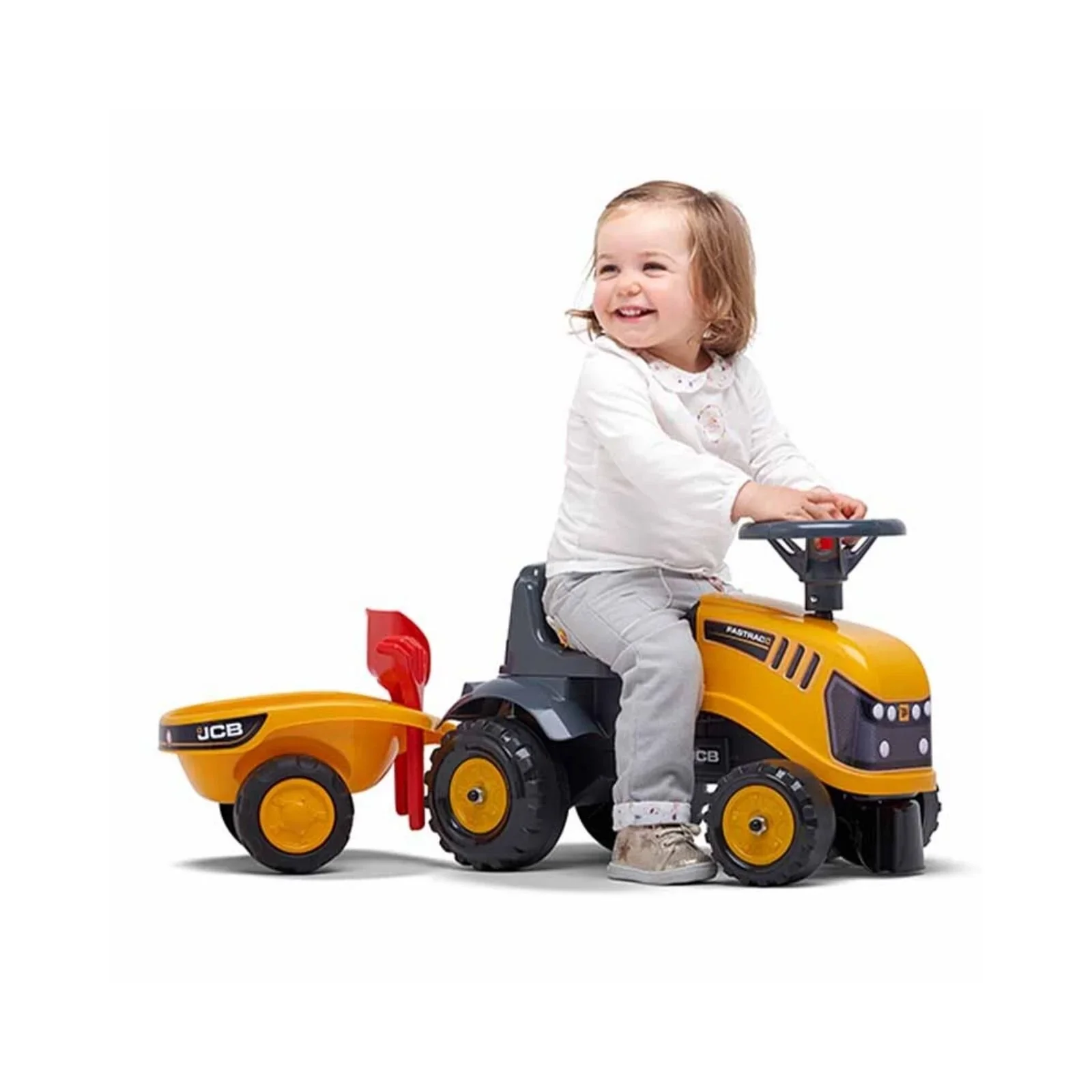 Falk Baby JCB Ride On Tractor with Trailer - Image 2