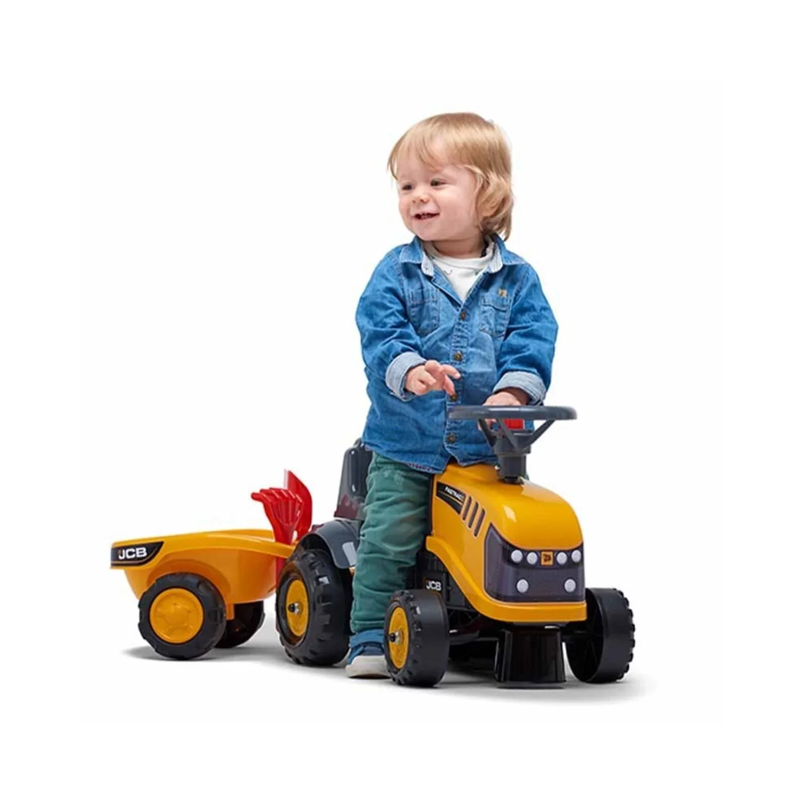 Falk Baby JCB Ride On Tractor with Trailer - Image 3