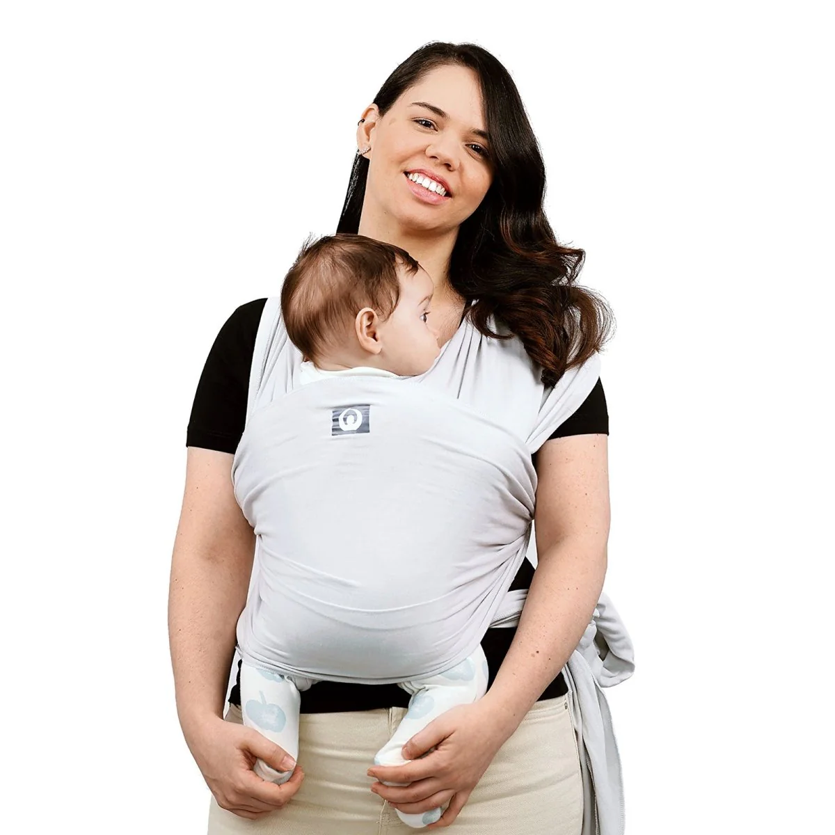 Gaia Carry Stretchy Baby Wrap Organic Cotton - Silver Grey - Image 4
