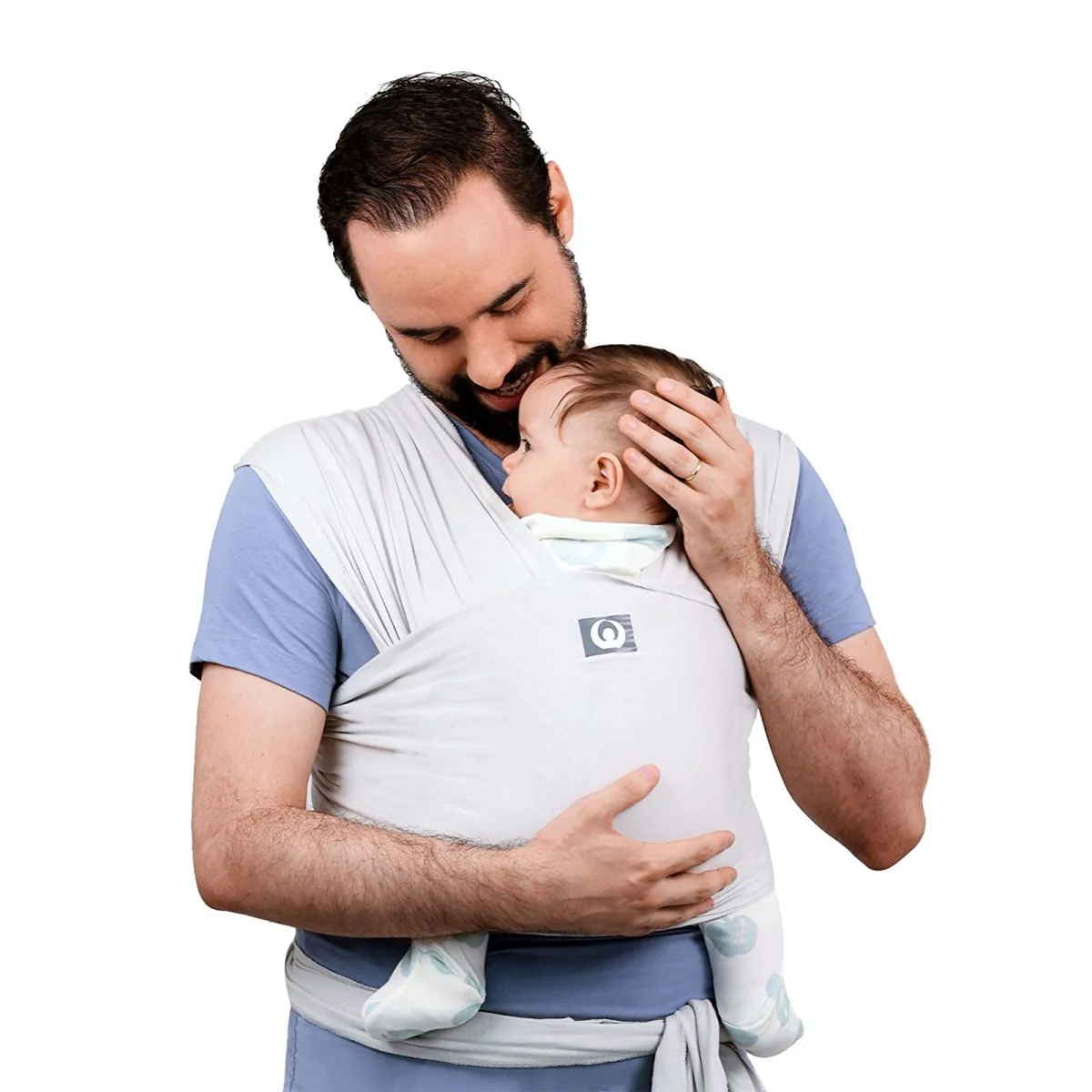 Gaia Carry Stretchy Baby Wrap Organic Cotton - Silver Grey - Image 7