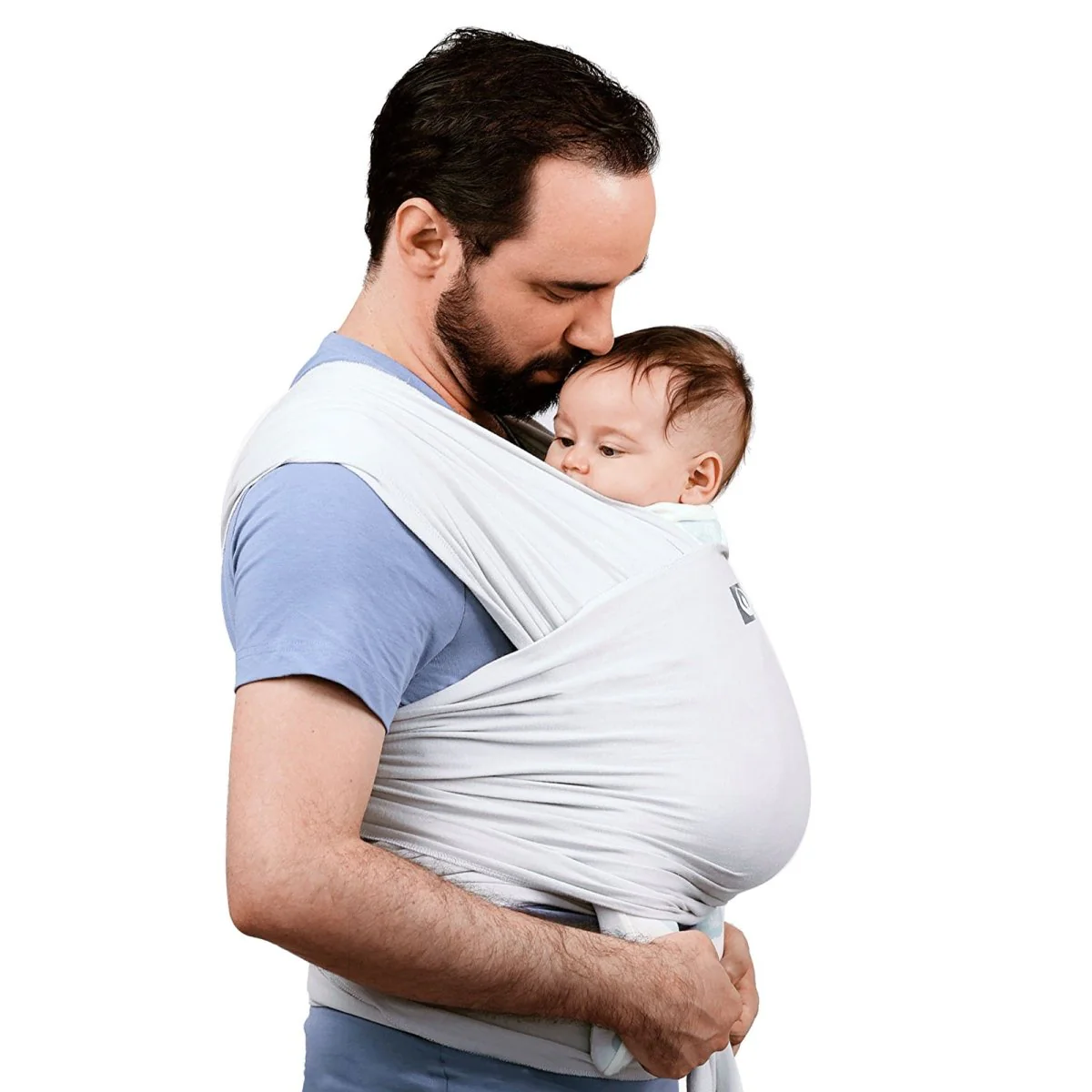 Gaia Carry Stretchy Baby Wrap Organic Cotton - Silver Grey - Image 8