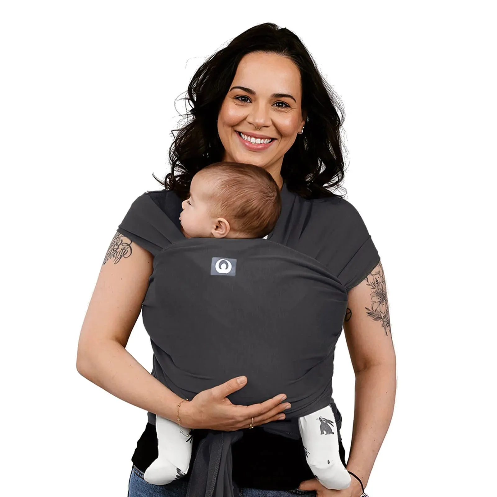 Gaia Carry Stretchy Baby Wrap Organic Cotton - Graphite - Image 4