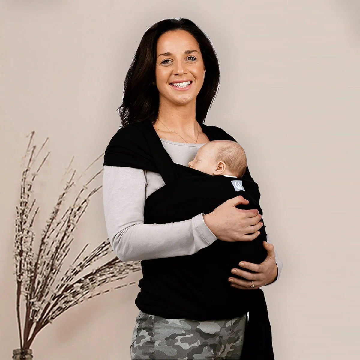 Gaia Carry Stretchy Baby Wrap Pure Tencel - Ebony - Image 5