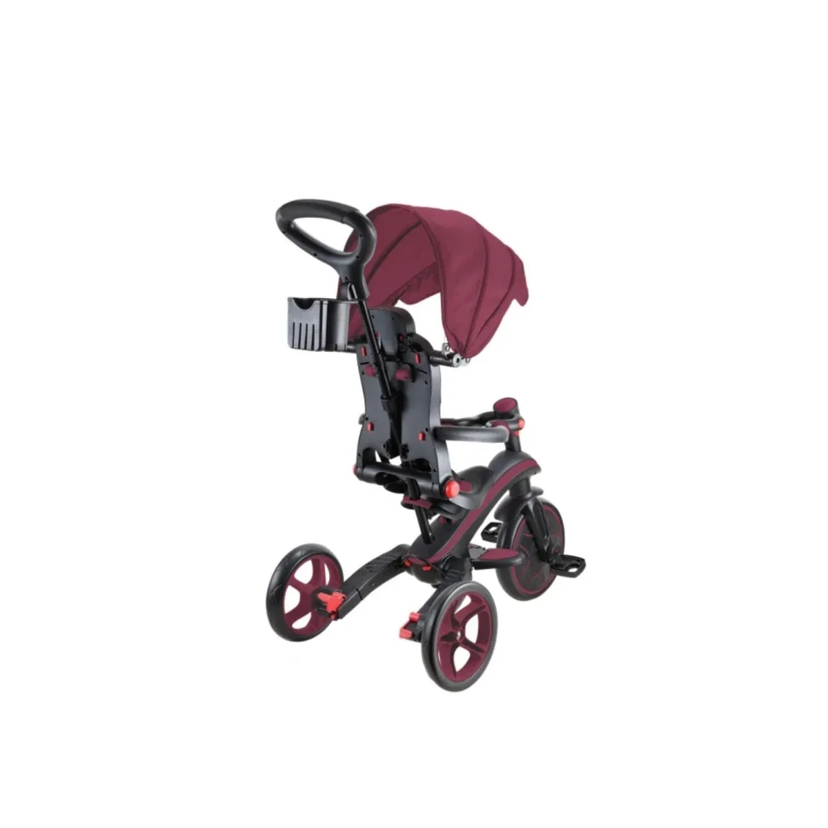 Globber 4-in-1 Explorer Trike Foldable - Burgundy - Image 4