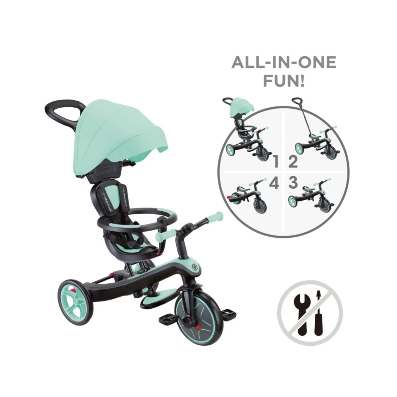 Globber Explorer Trike 4 in 1 - Mint - Image 4