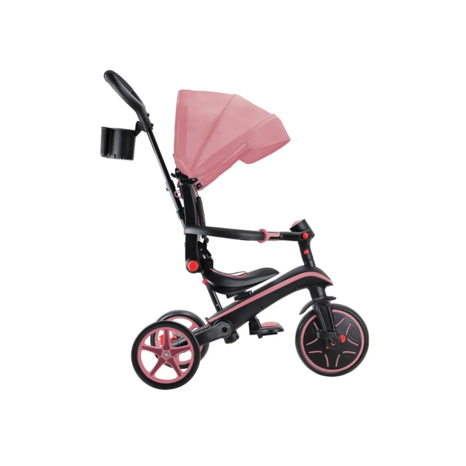 Globber Explorer Trike Foldable 4 in 1 - Deep Pastel Pink - Image 11