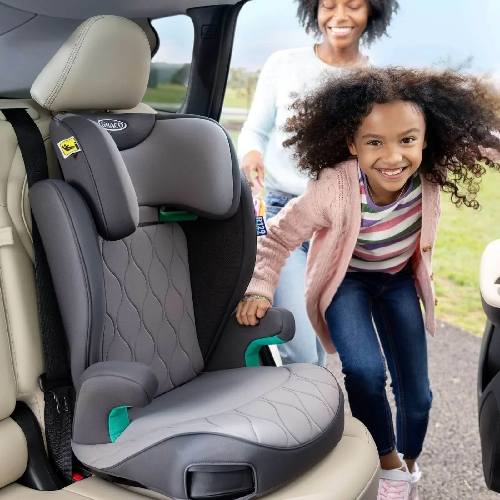 Graco Affix i-Size R129 ISOFIX Highback Booster Car Seat - Midnight - Image 9