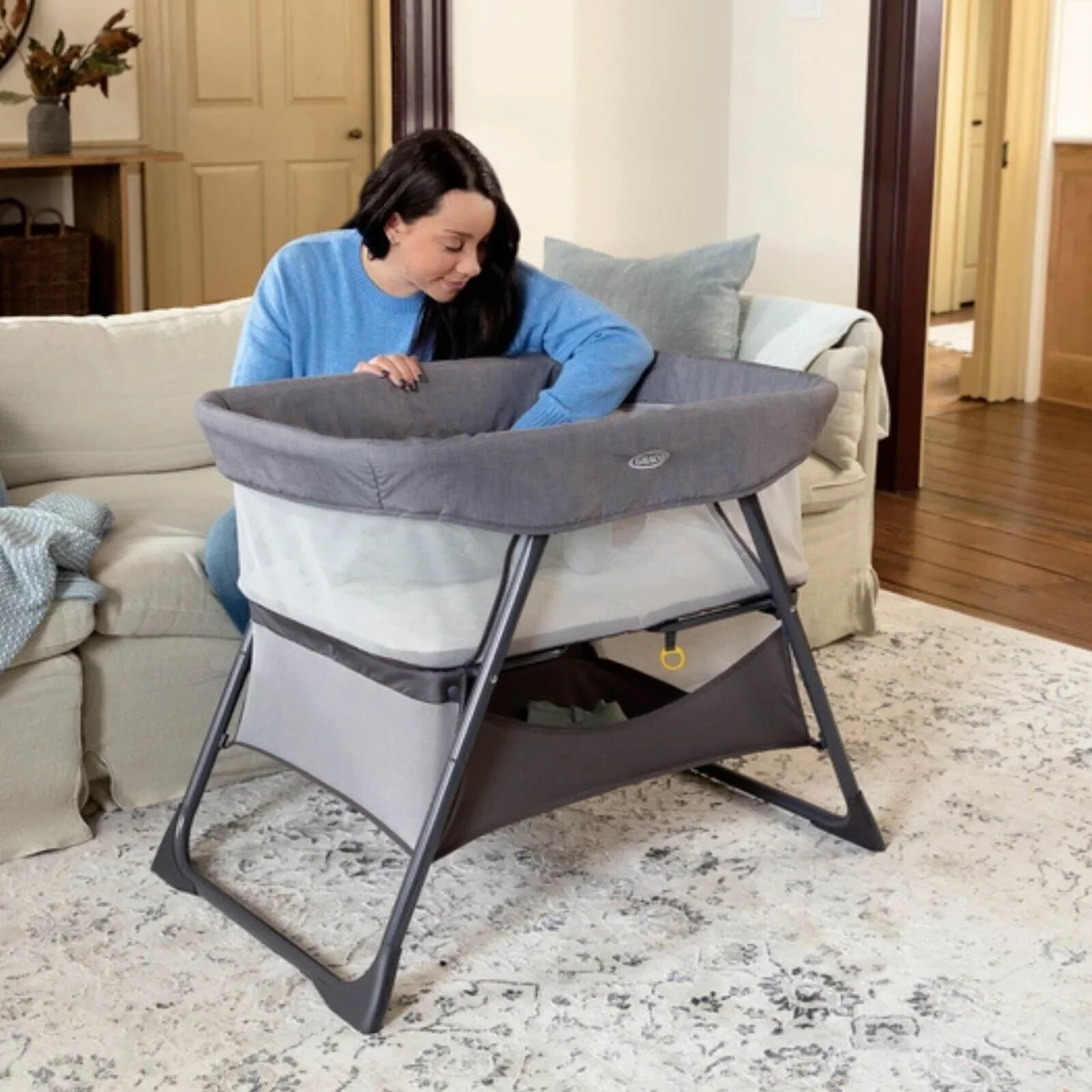 Graco Side-by-Side Bedside Bassinet - Night Sky - Image 3