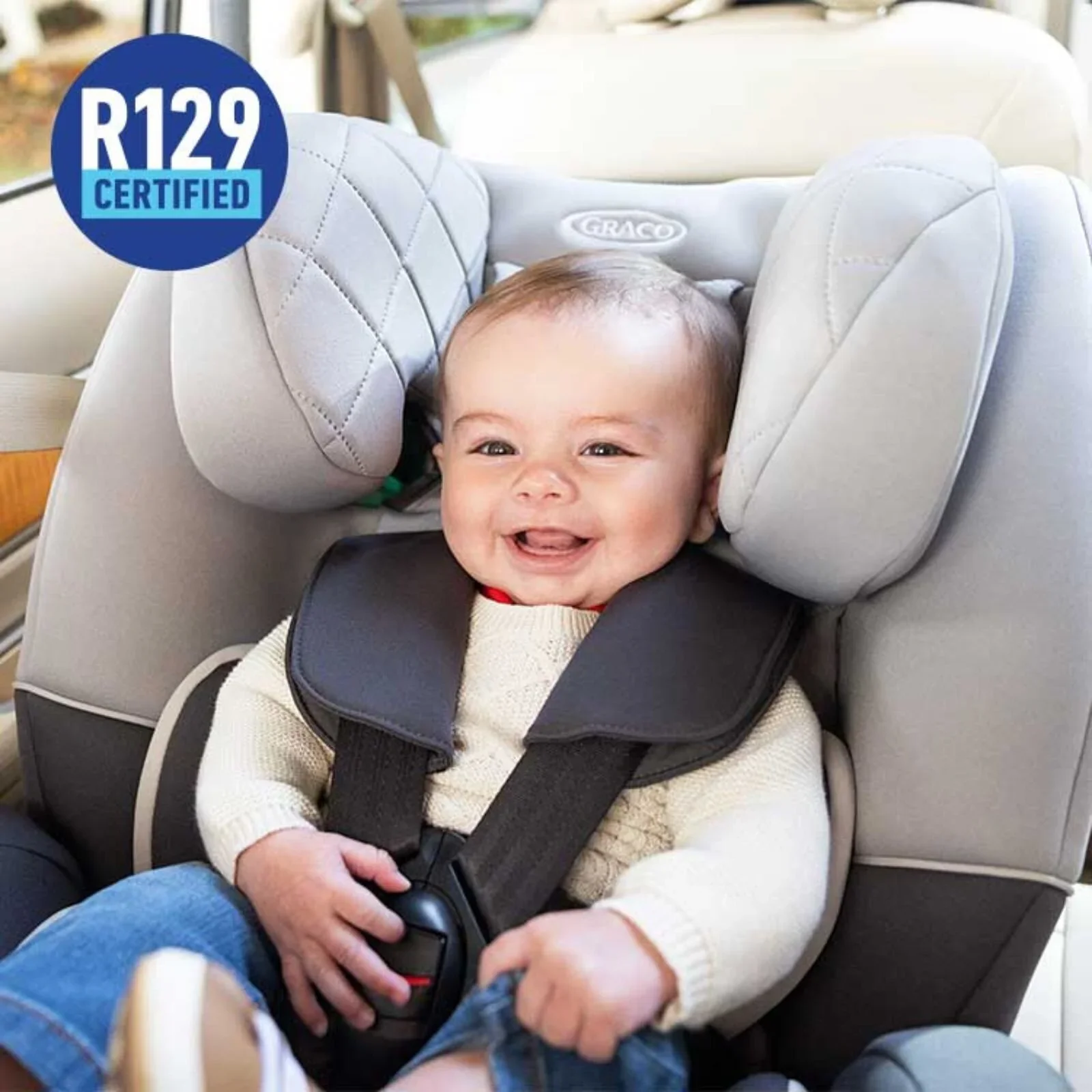 Graco SlimFit R129 i-Size Car Seat - Iron - Image 8