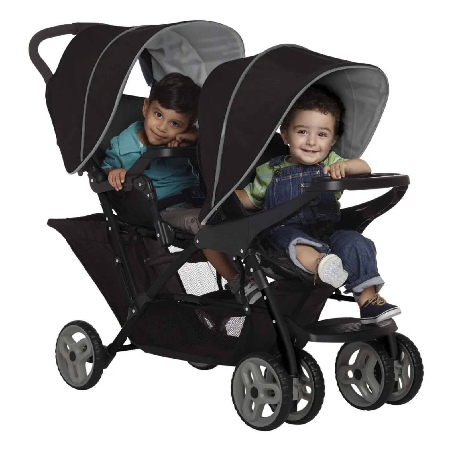 Graco Stadium Duo Tandem Stroller - Black/Grey - Image 2