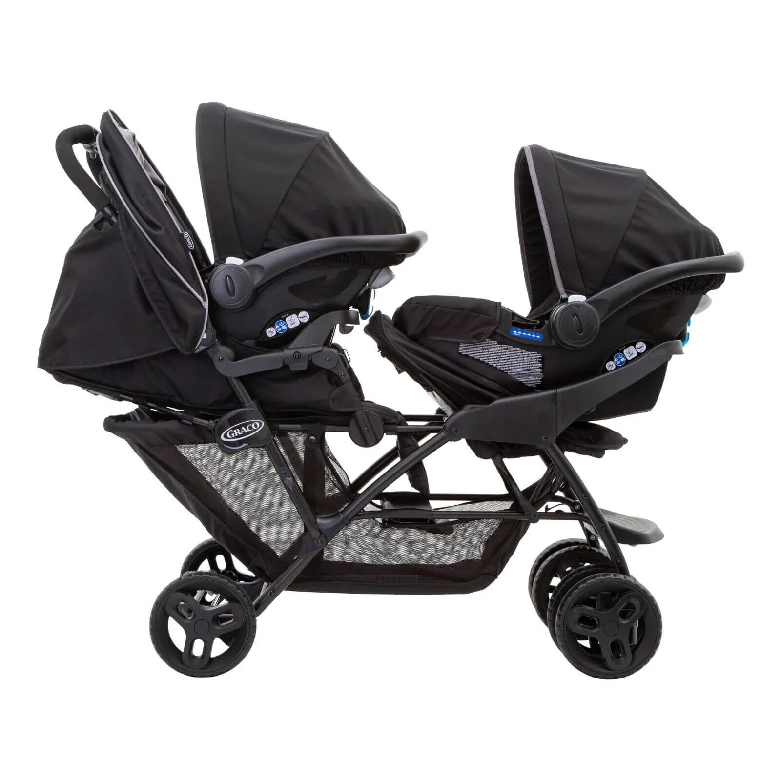 Graco Stadium Duo Tandem Stroller - Black/Grey - Image 7