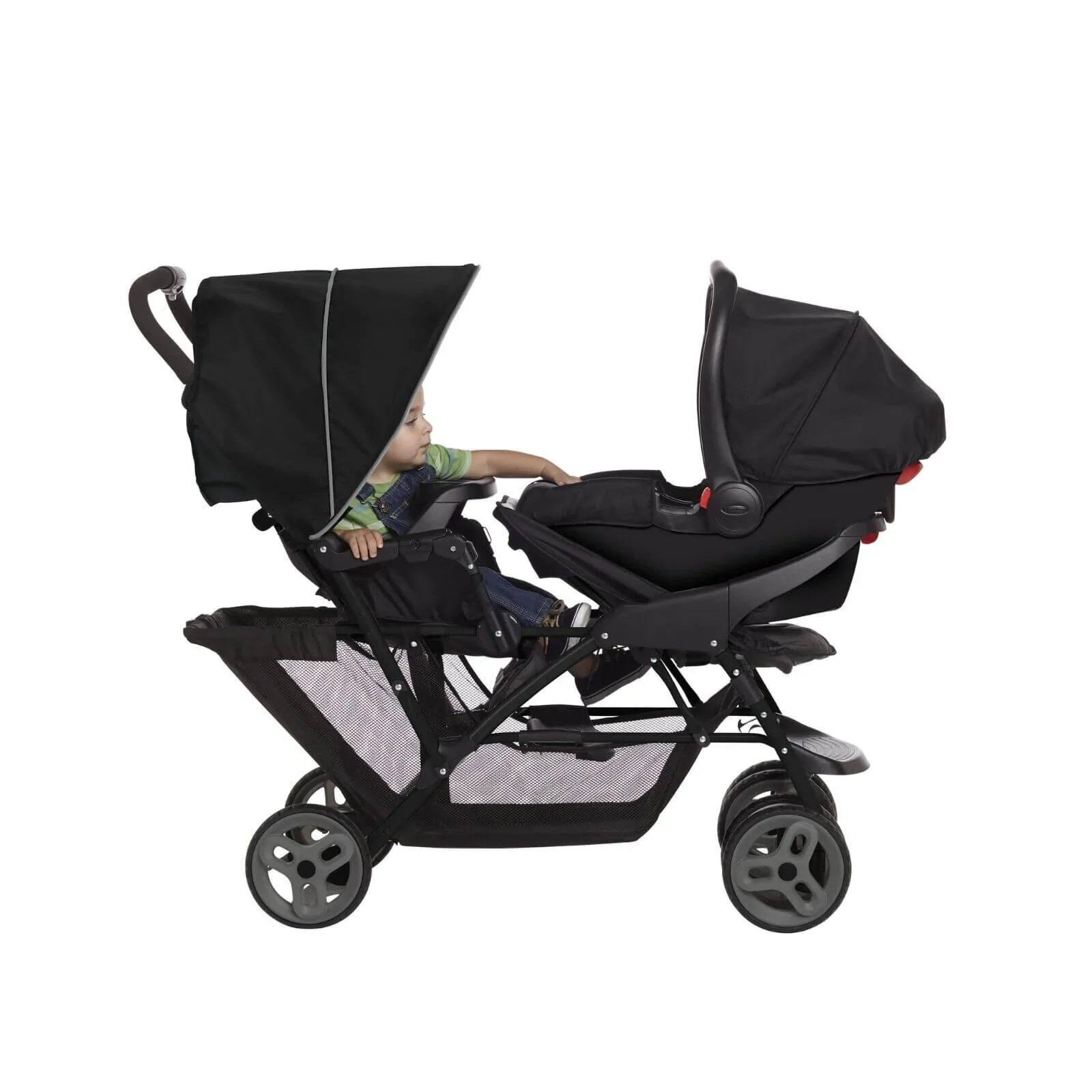 Graco Stadium Duo Tandem Stroller - Black/Grey - Image 8