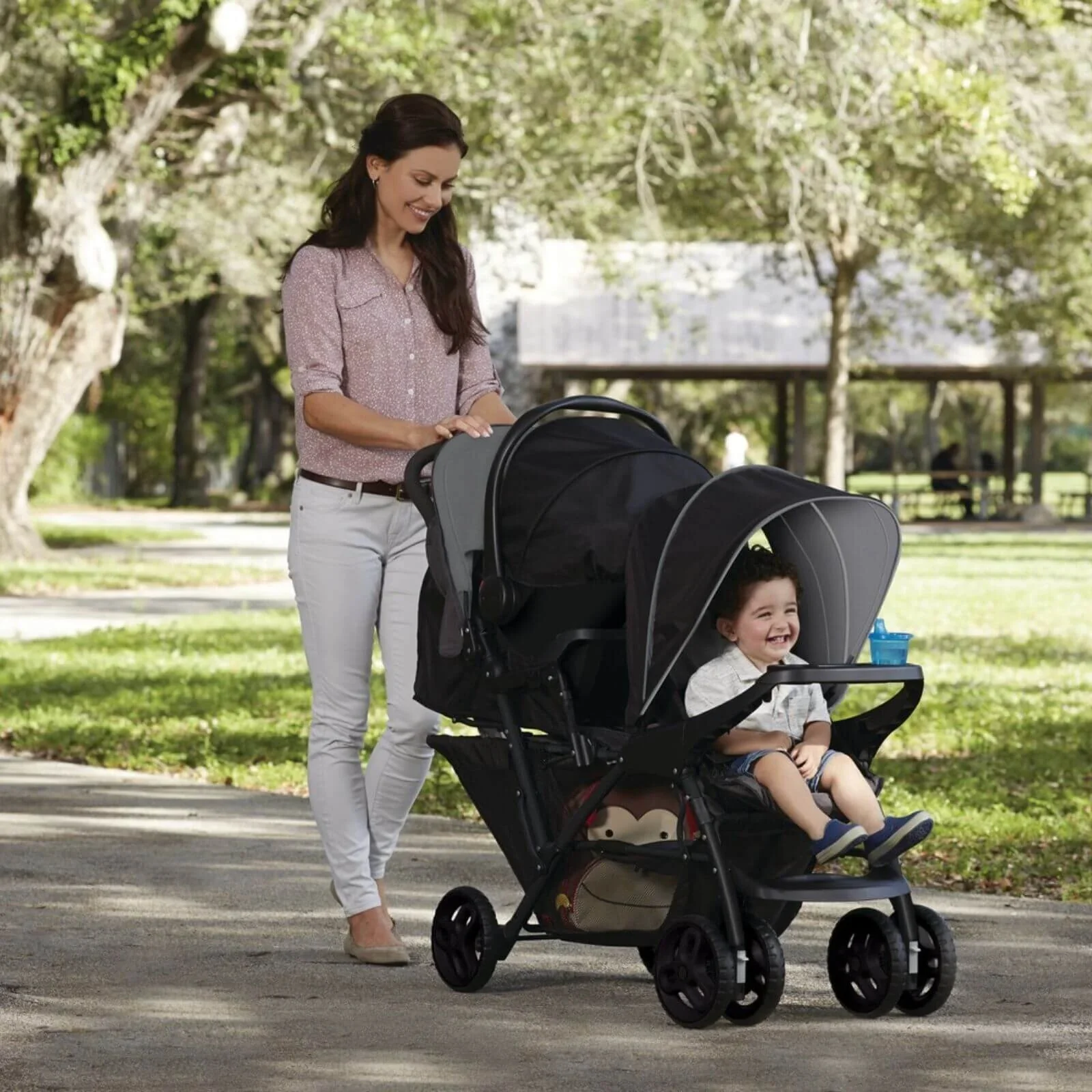 Graco Stadium Duo Tandem Stroller - Black/Grey - Image 9