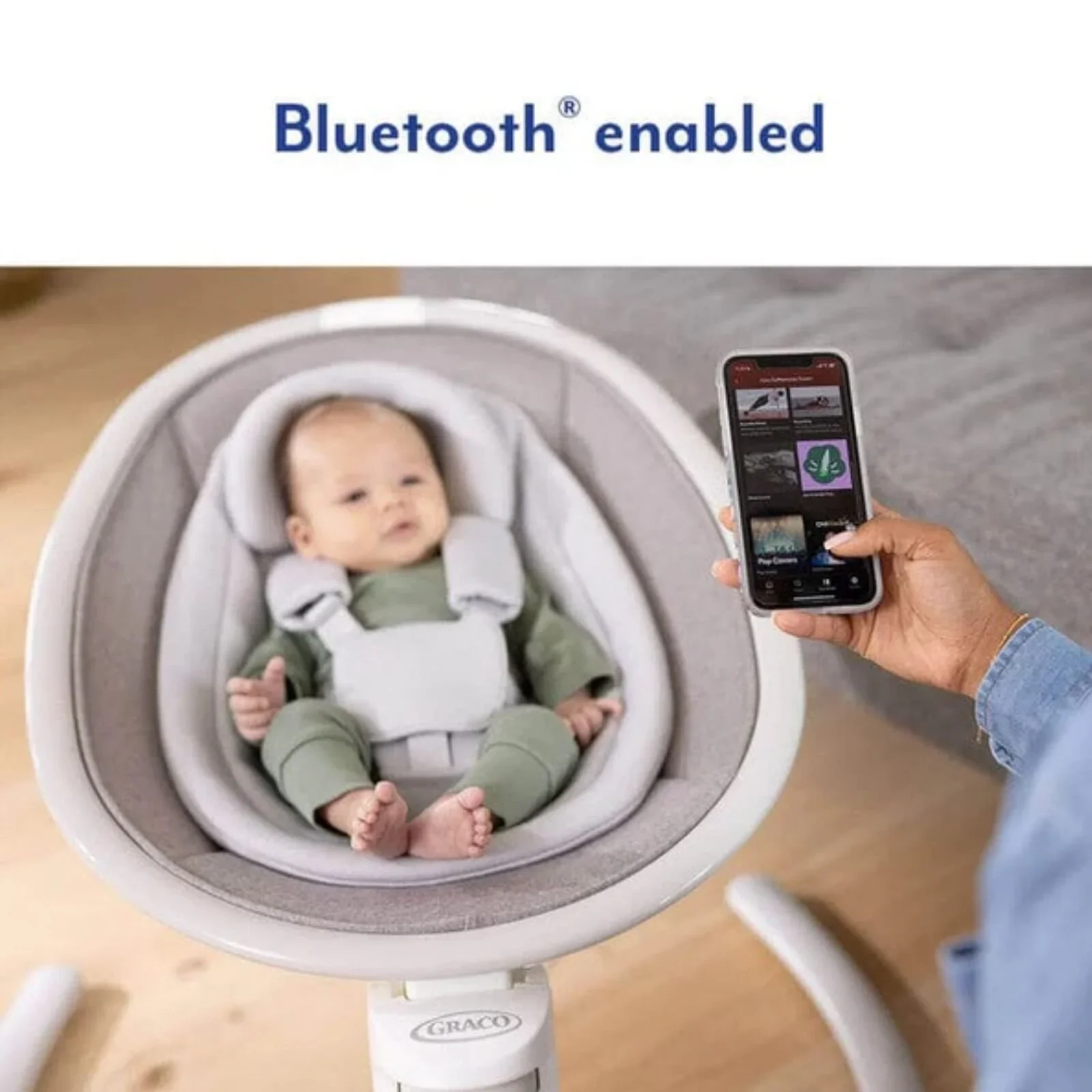 Graco Sway N Grow Bluetooth Swing - Heather - Image 6