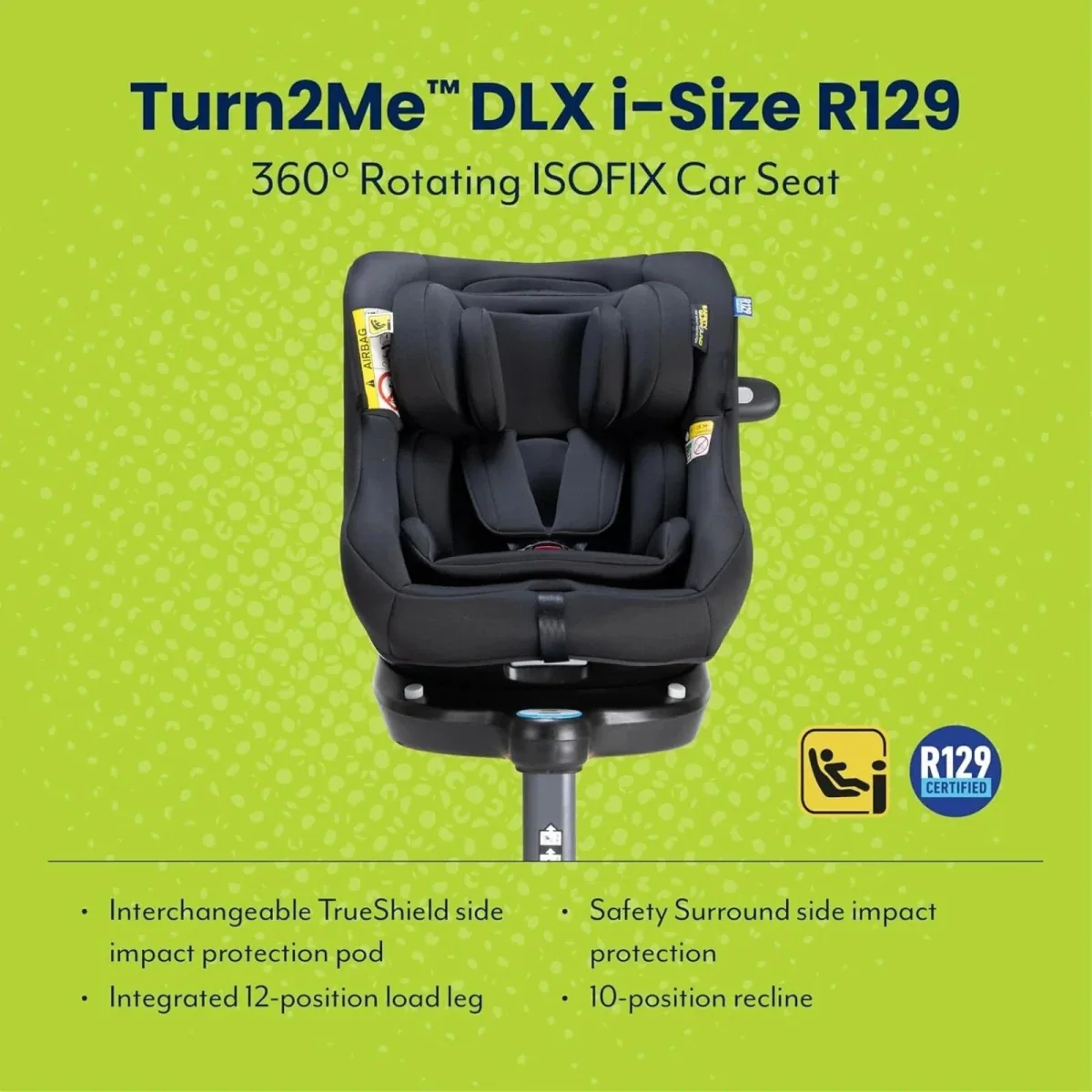 Graco Turn2Me DLX i-Size R129 Car Seat - Midnight - Image 12