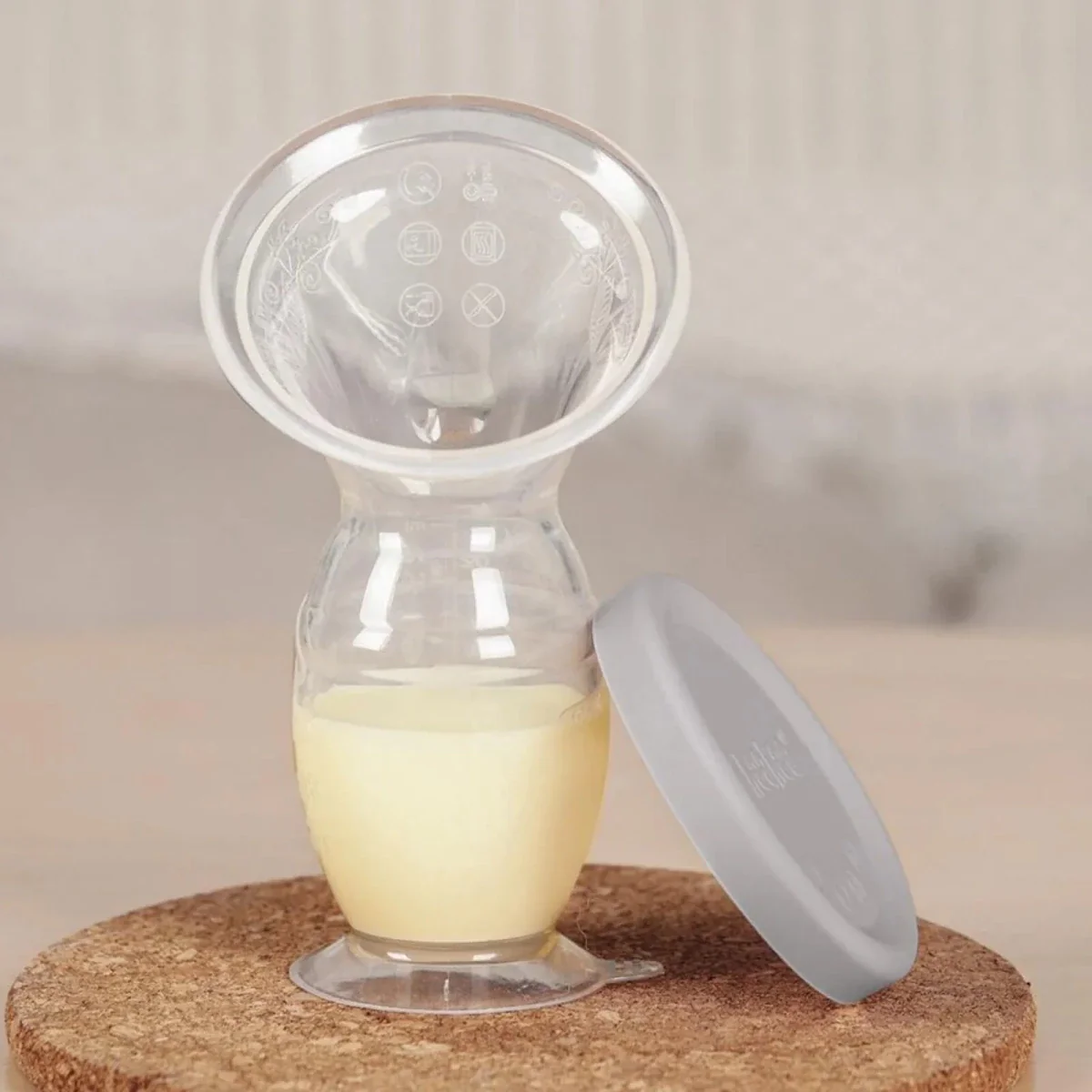 Haakaa Gen. 2 Silicone Breast Pump & Cap Set 100ml - Grey - Image 3