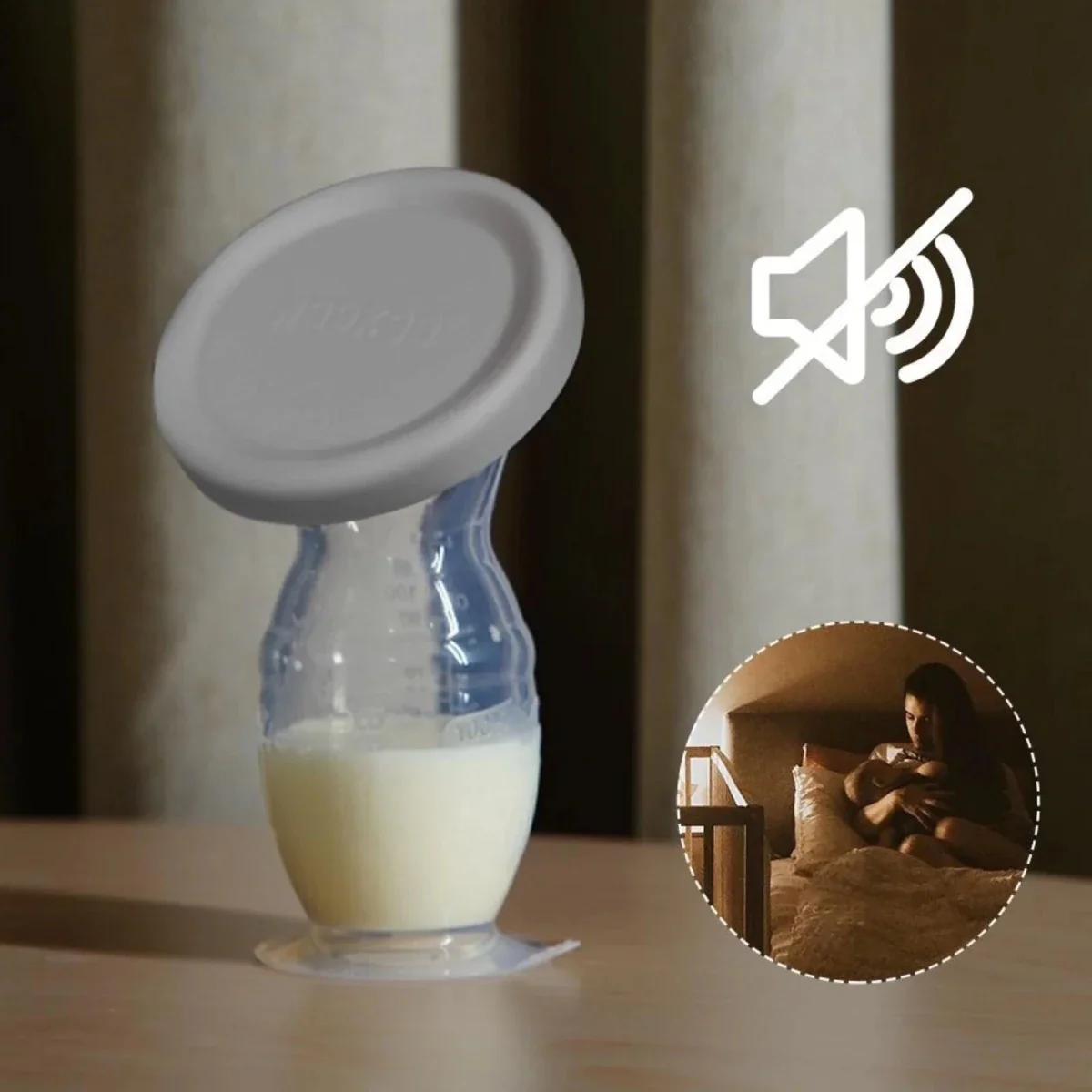 Haakaa Gen. 2 Silicone Breast Pump & Cap Set 100ml - Grey - Image 7