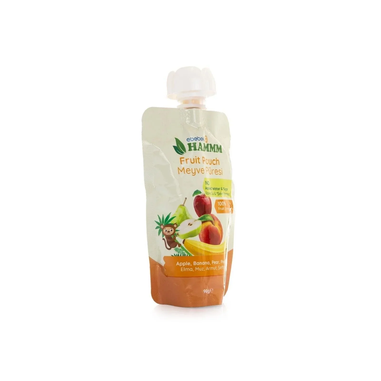 Hammm Apple Banana Pear & Peach Puree Pouch (12x90g) - Image 3