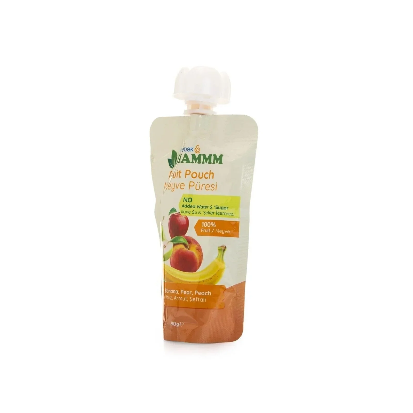 Hammm Apple Banana Pear & Peach Puree Pouch (12x90g) - Image 5