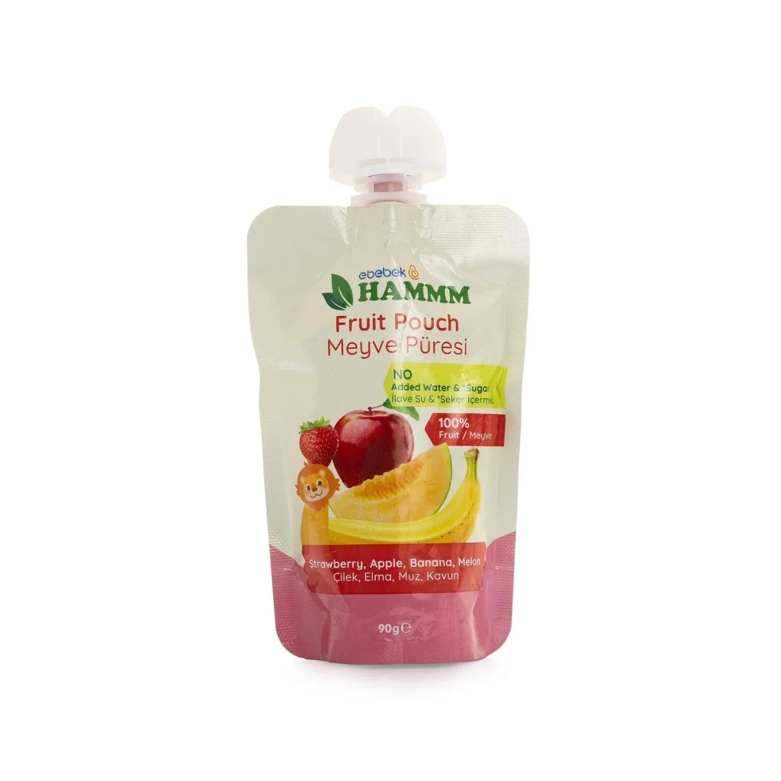 Hammm Strawberry Apple Banana & Melon Puree Pouch (12x90g) - Image 2
