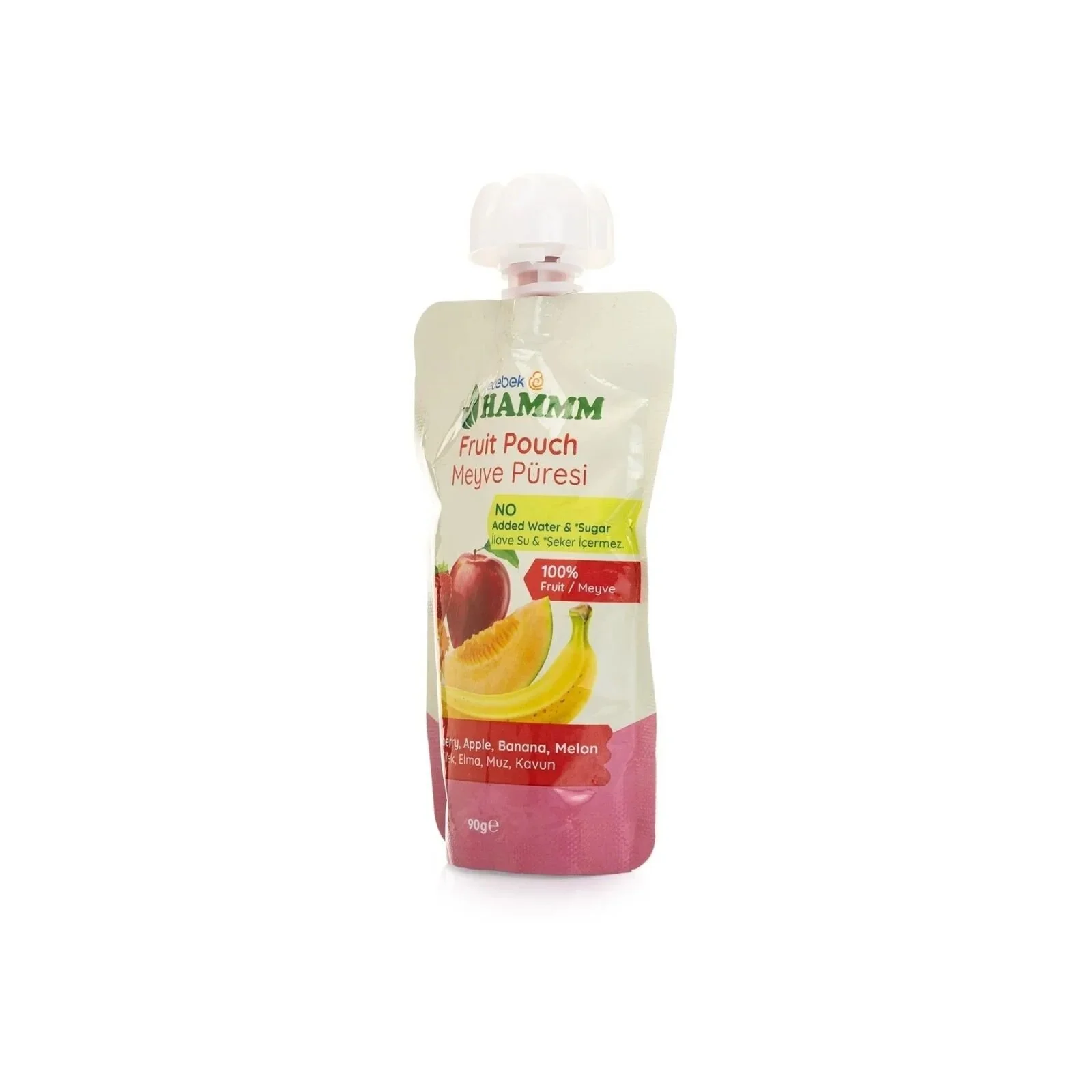 Hammm Strawberry Apple Banana & Melon Puree Pouch (12x90g) - Image 5