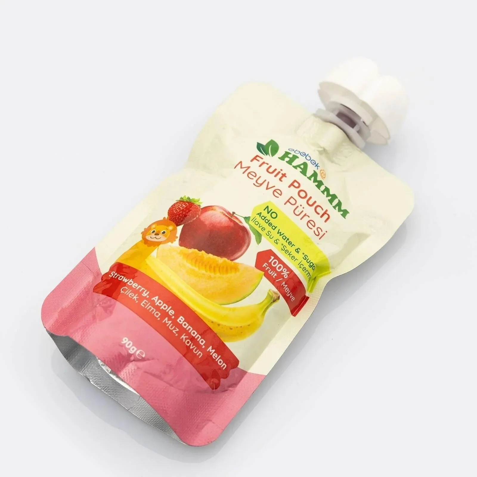 Hammm Strawberry Apple Banana & Melon Puree Pouch (12x90g) - Image 6