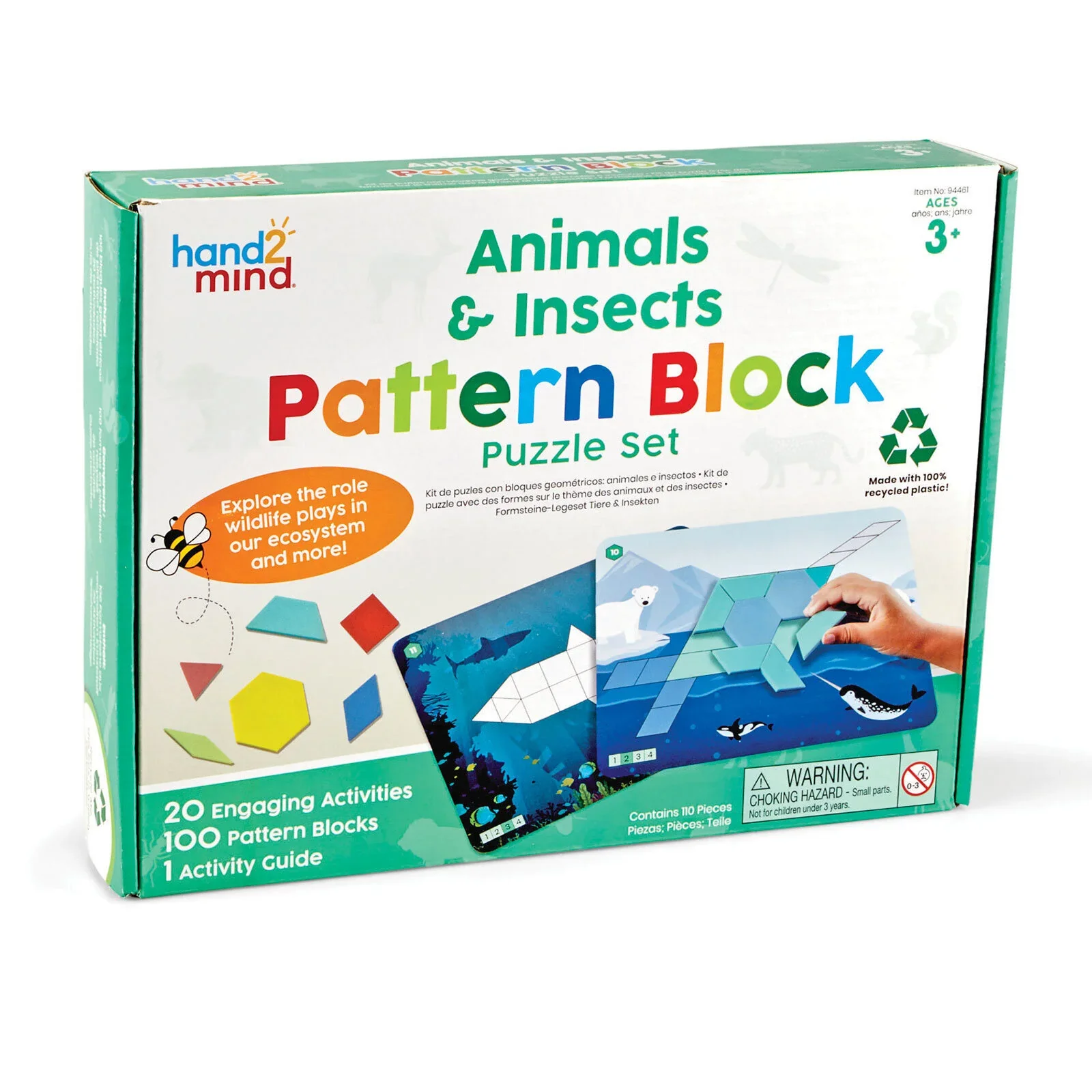 hand2mind Animals & Insects Pattern Block Puzzle Set - Image 2