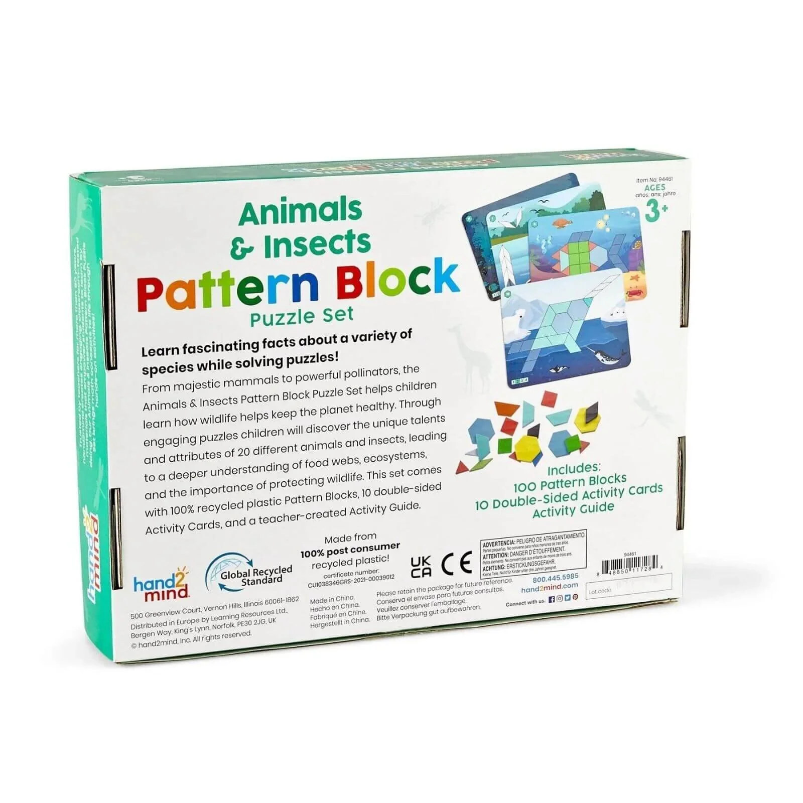 hand2mind Animals & Insects Pattern Block Puzzle Set - Image 3