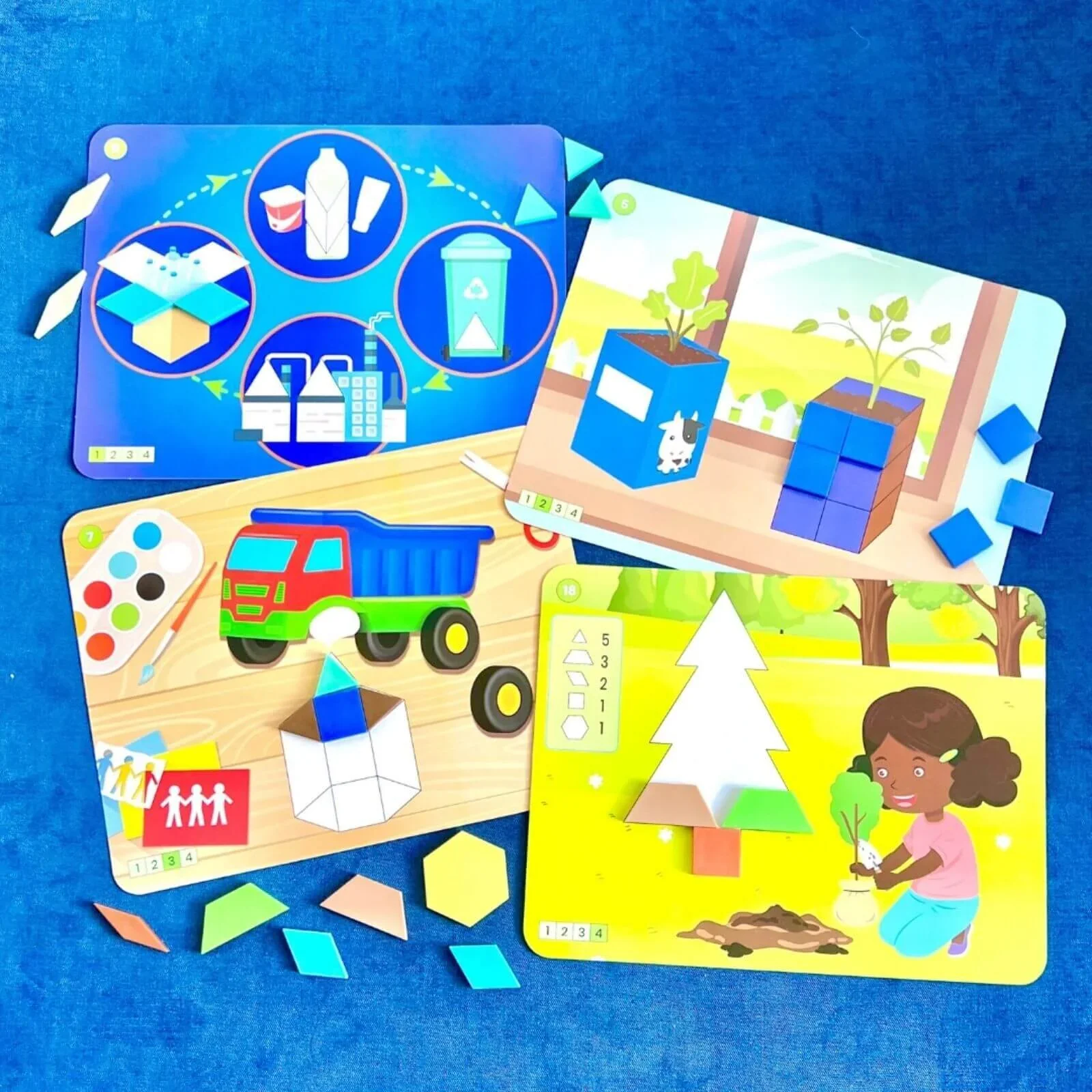 hand2Mind Recycling & Conservation Pattern Block Puzzle Set - Image 4
