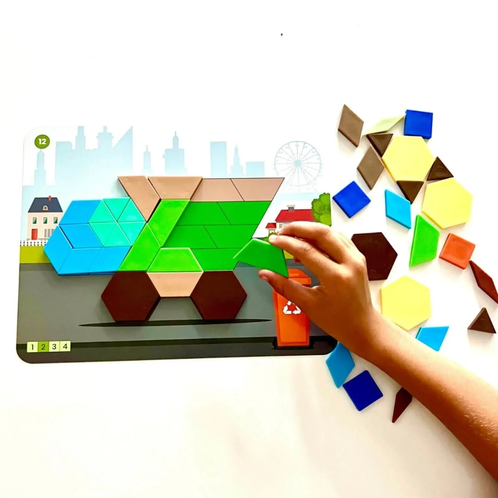 hand2Mind Recycling & Conservation Pattern Block Puzzle Set - Image 5