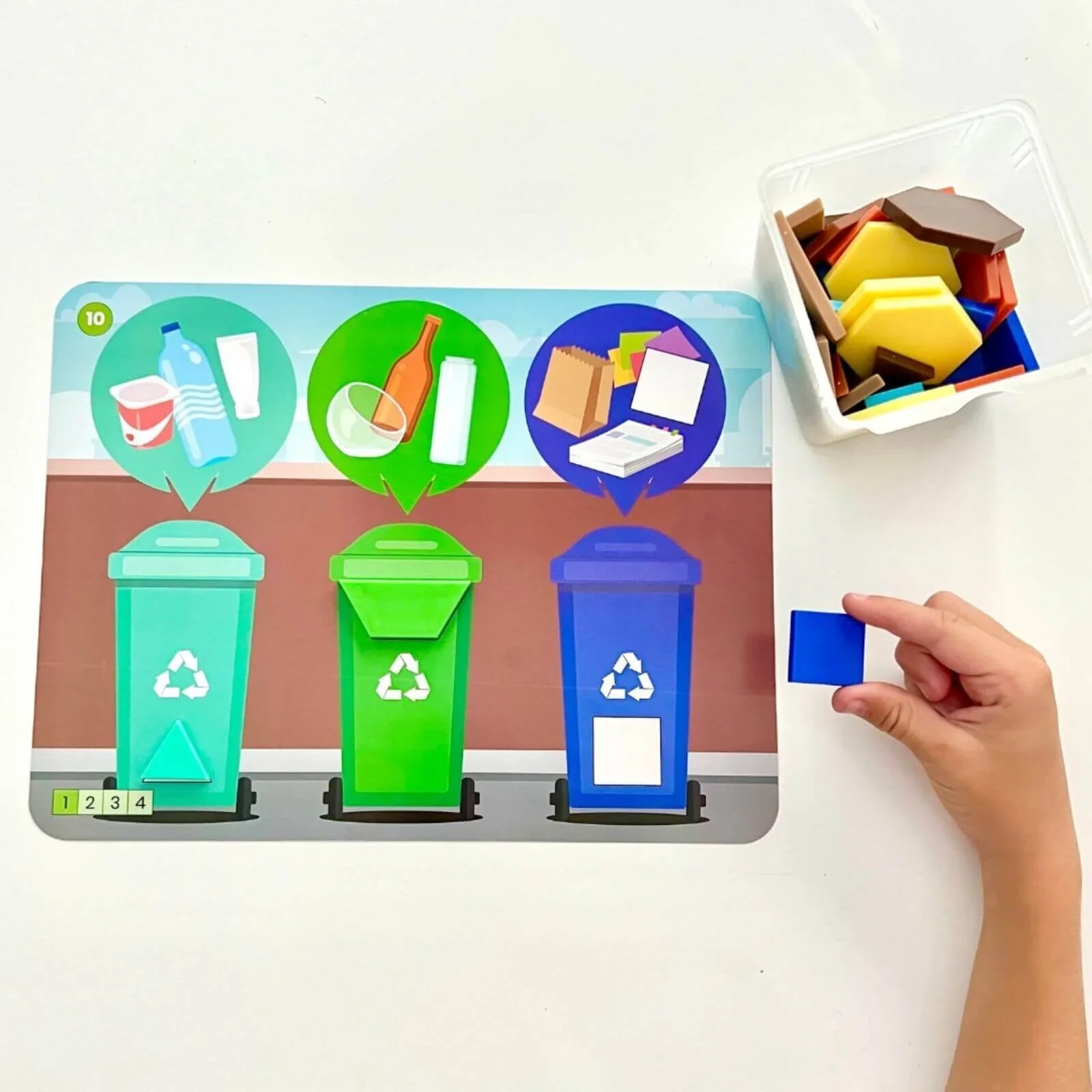 hand2Mind Recycling & Conservation Pattern Block Puzzle Set - Image 6