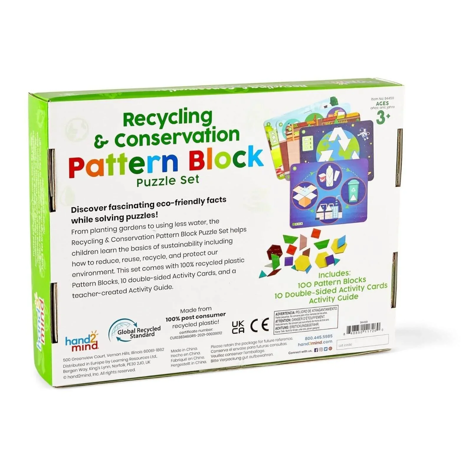 hand2Mind Recycling & Conservation Pattern Block Puzzle Set - Image 8