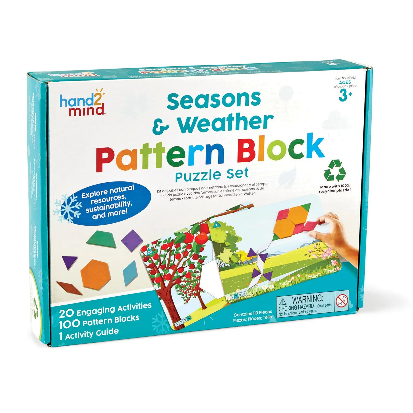 hand2Mind  Seasons & Weather Pattern Block Puzzle Set - Image 6