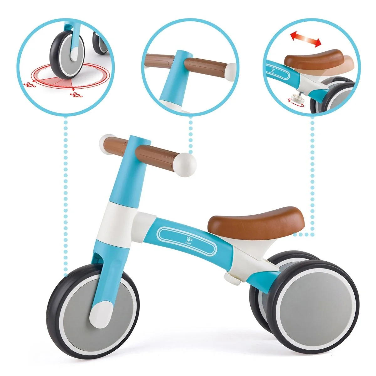 Hape First Ride Toddler Balance Bike, Blue - Image 5